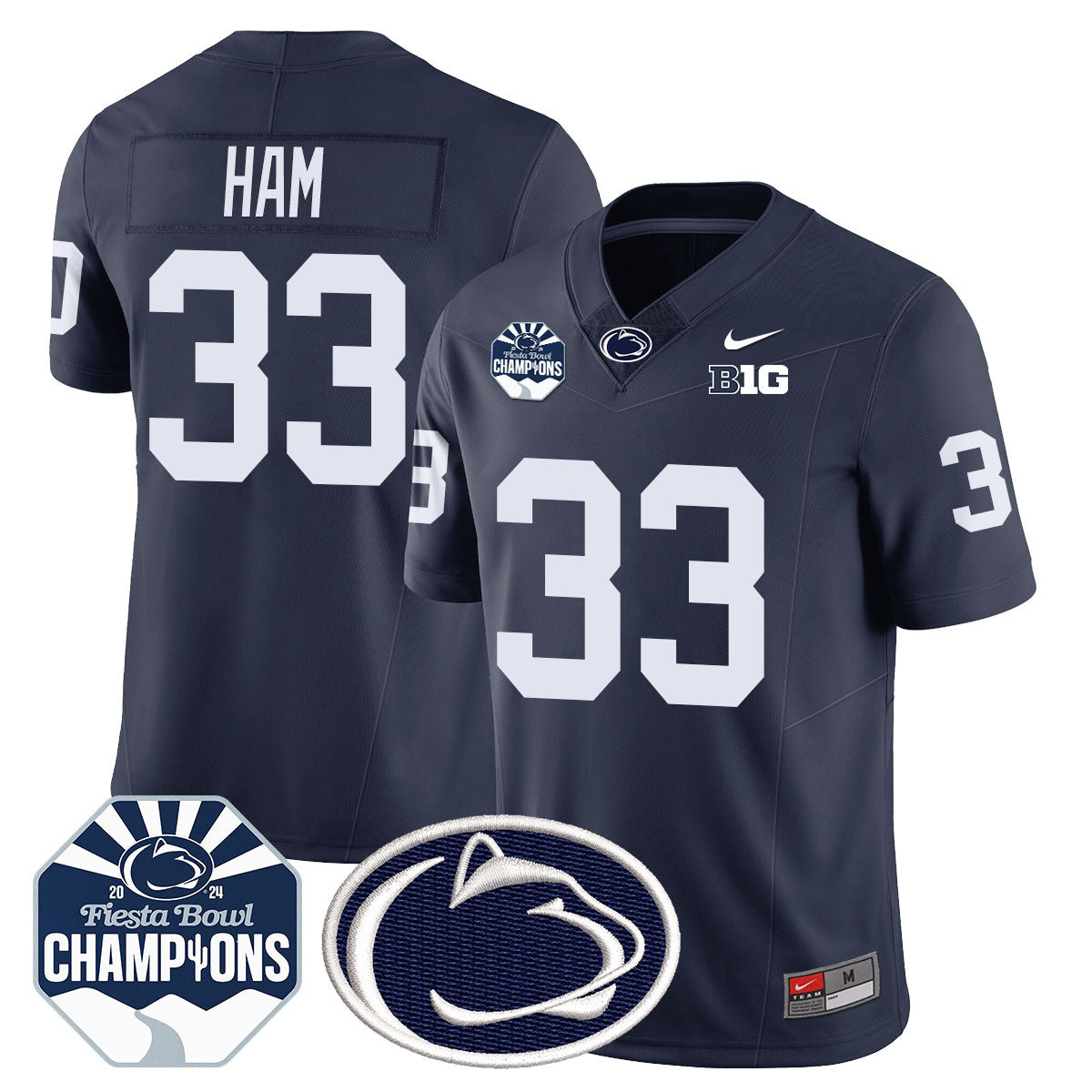 Men Penn State Nittany Lions 2024 Fiesta Bowl Champions Jersey - All Stitched
