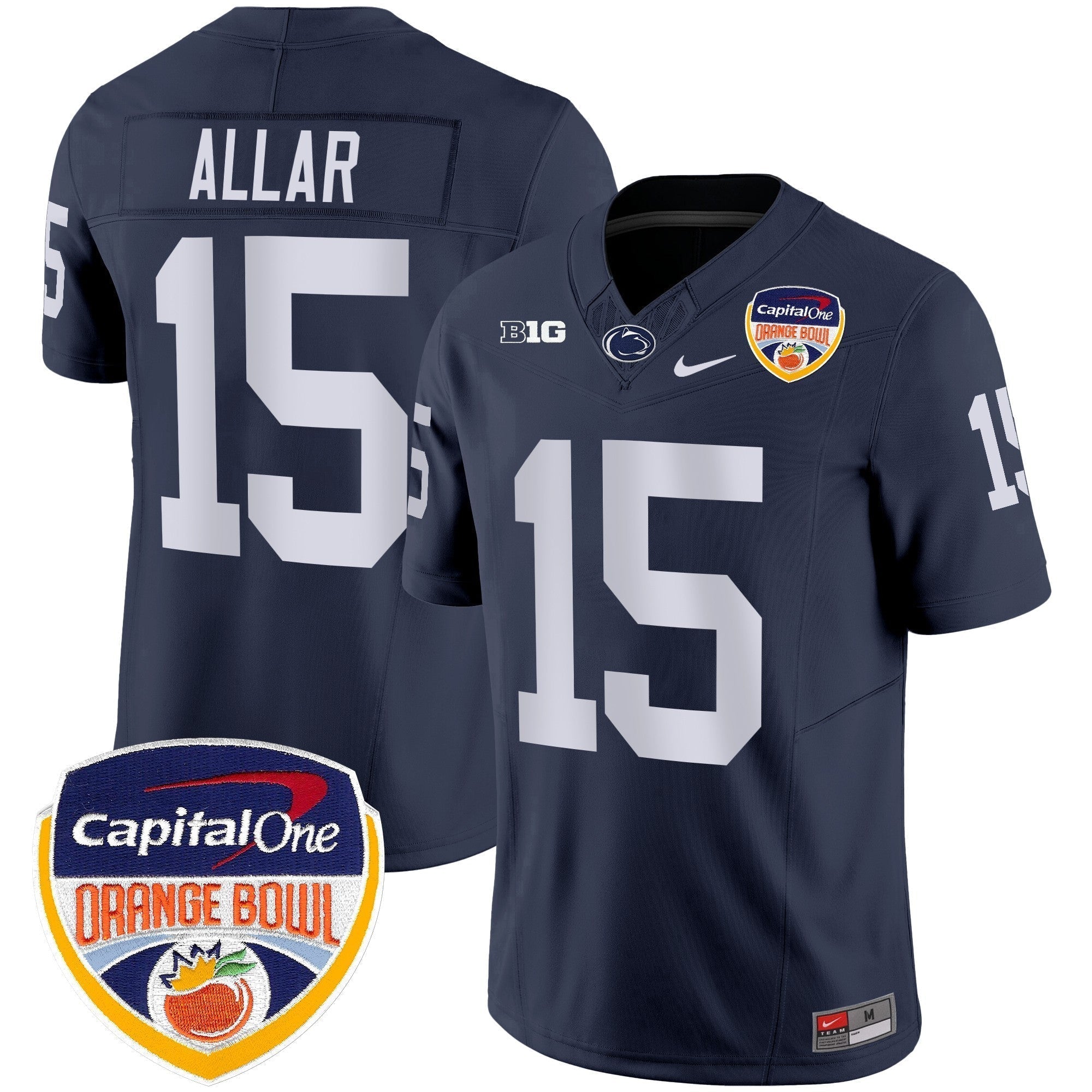 Men Penn State Nittany Lions Orange Bowl Patch Vapor Limited Jersey - All Stitched