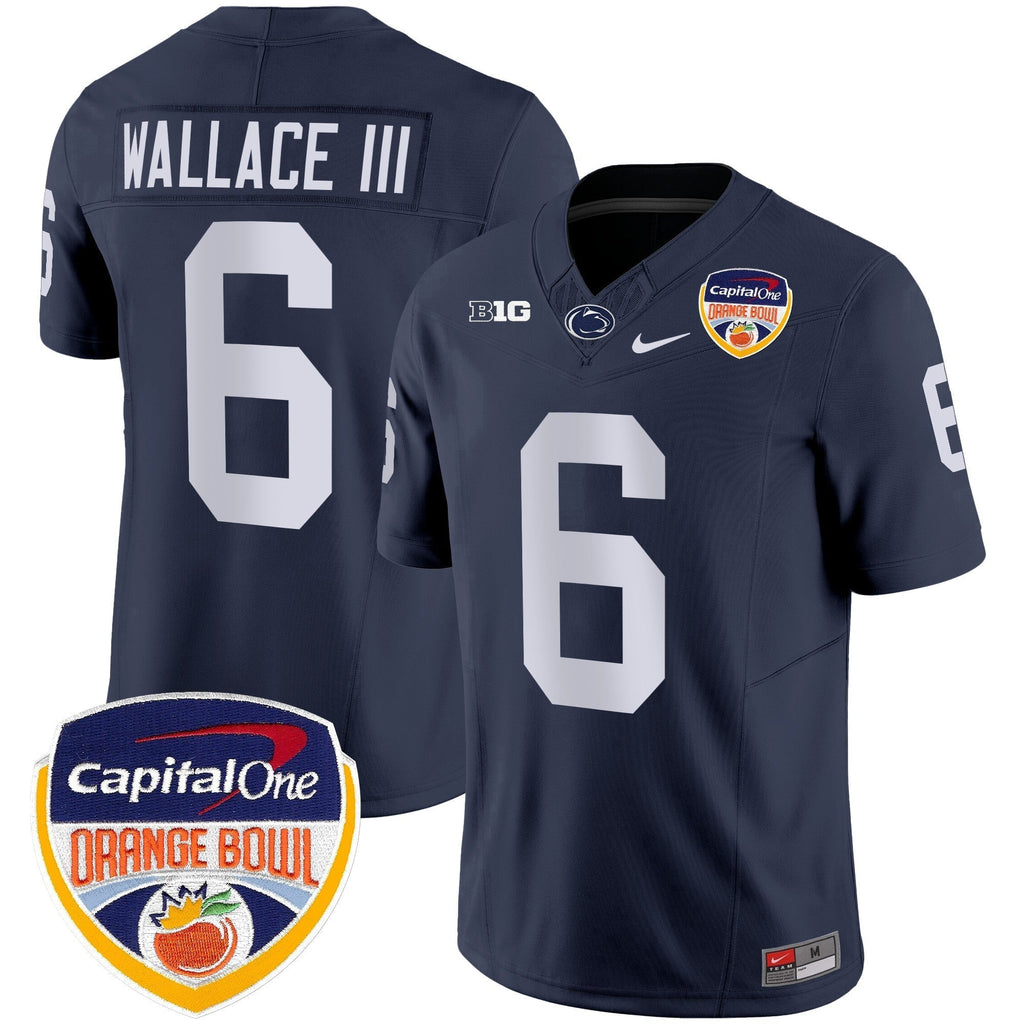Men Penn State Nittany Lions Orange Bowl Patch Vapor Limited Jersey - All Stitched