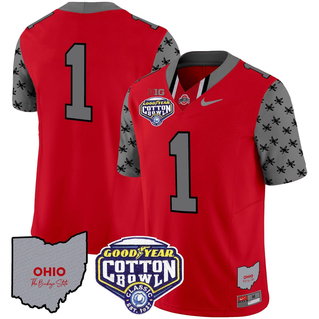 Men Ohio State Buckeyes Cotton Bowl Patch Vapor Limited Jersey - All Stitched