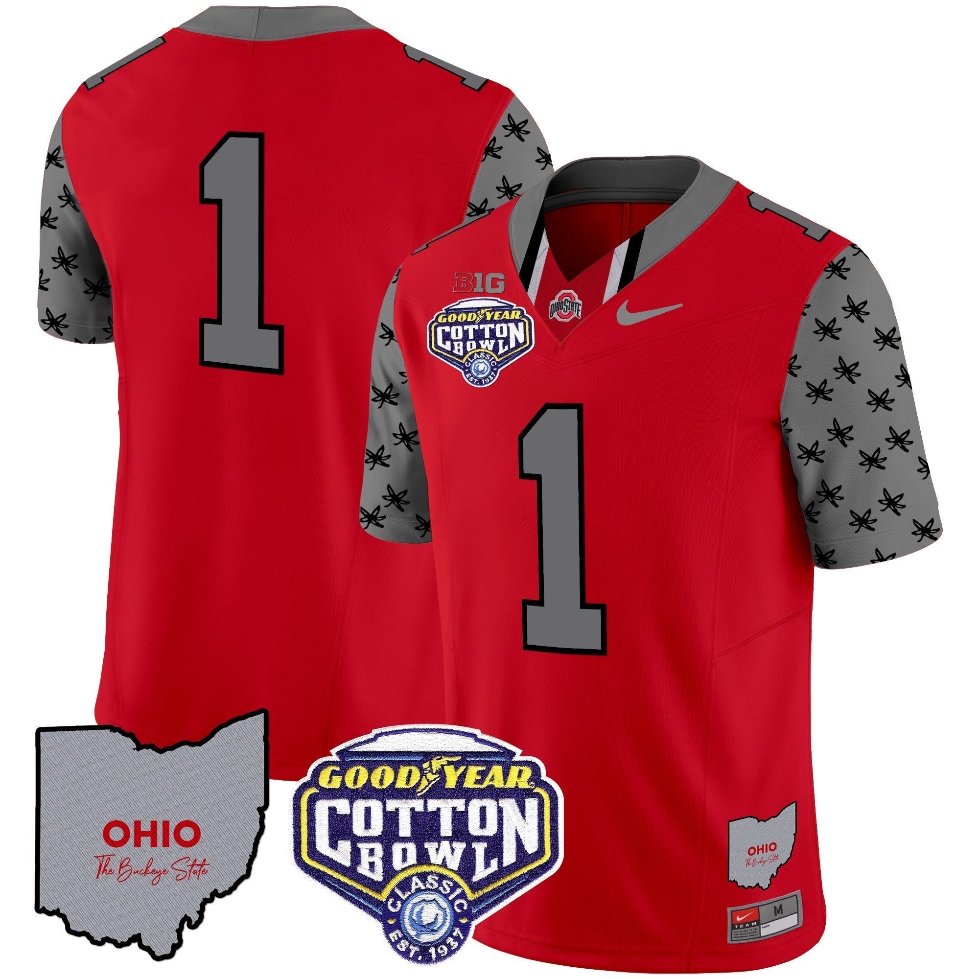 Men Ohio State Buckeyes Cotton Bowl Patch Vapor Limited Jersey - All Stitched