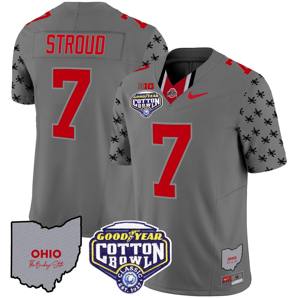 Men Ohio State Buckeyes Cotton Bowl Patch Vapor Limited Jersey - All Stitched