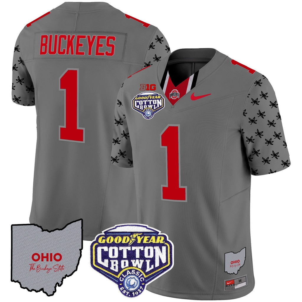 Men Ohio State Buckeyes Cotton Bowl Patch Vapor Limited Jersey - All Stitched
