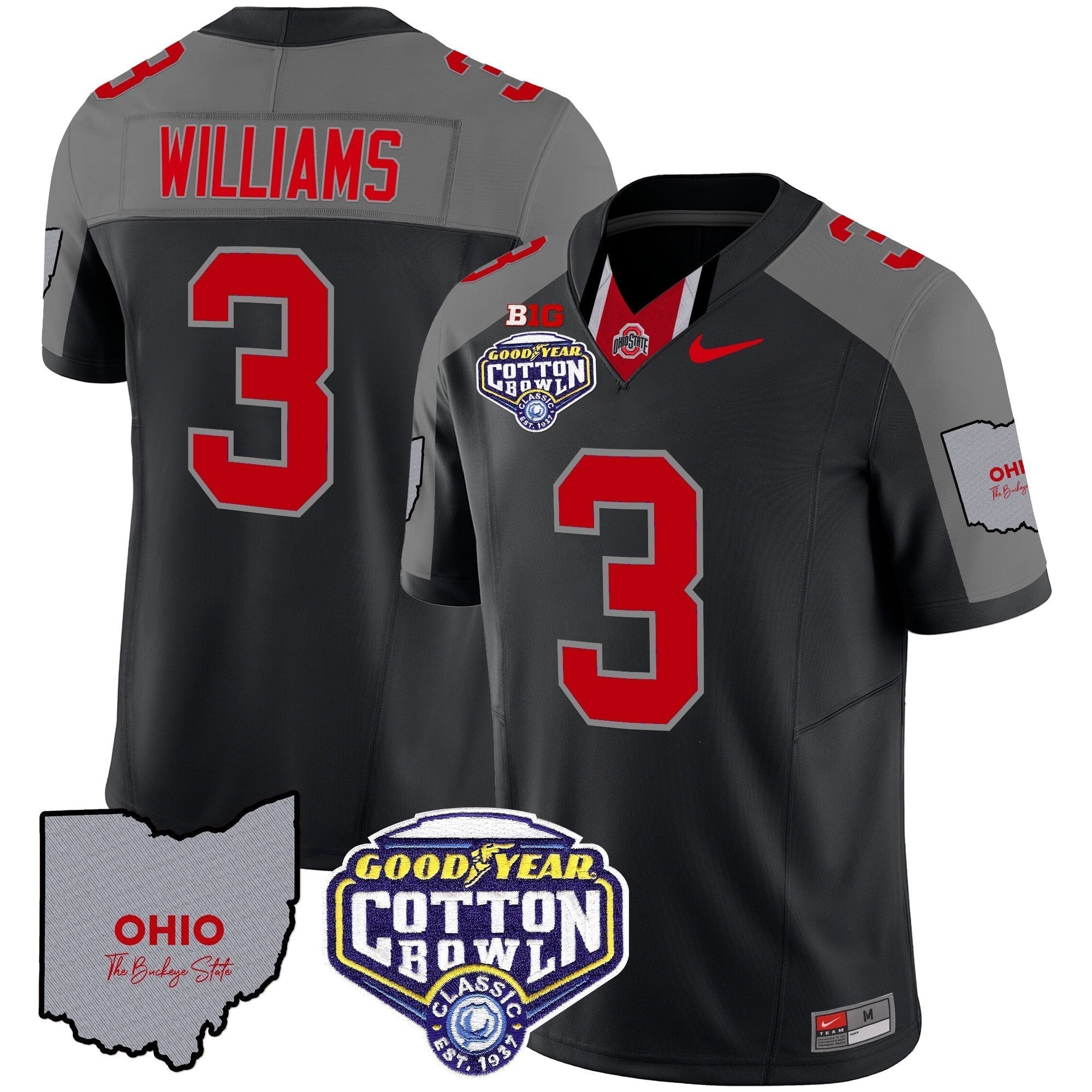 Men Ohio State Buckeyes Cotton Bowl Patch Vapor Limited Jersey - All Stitched