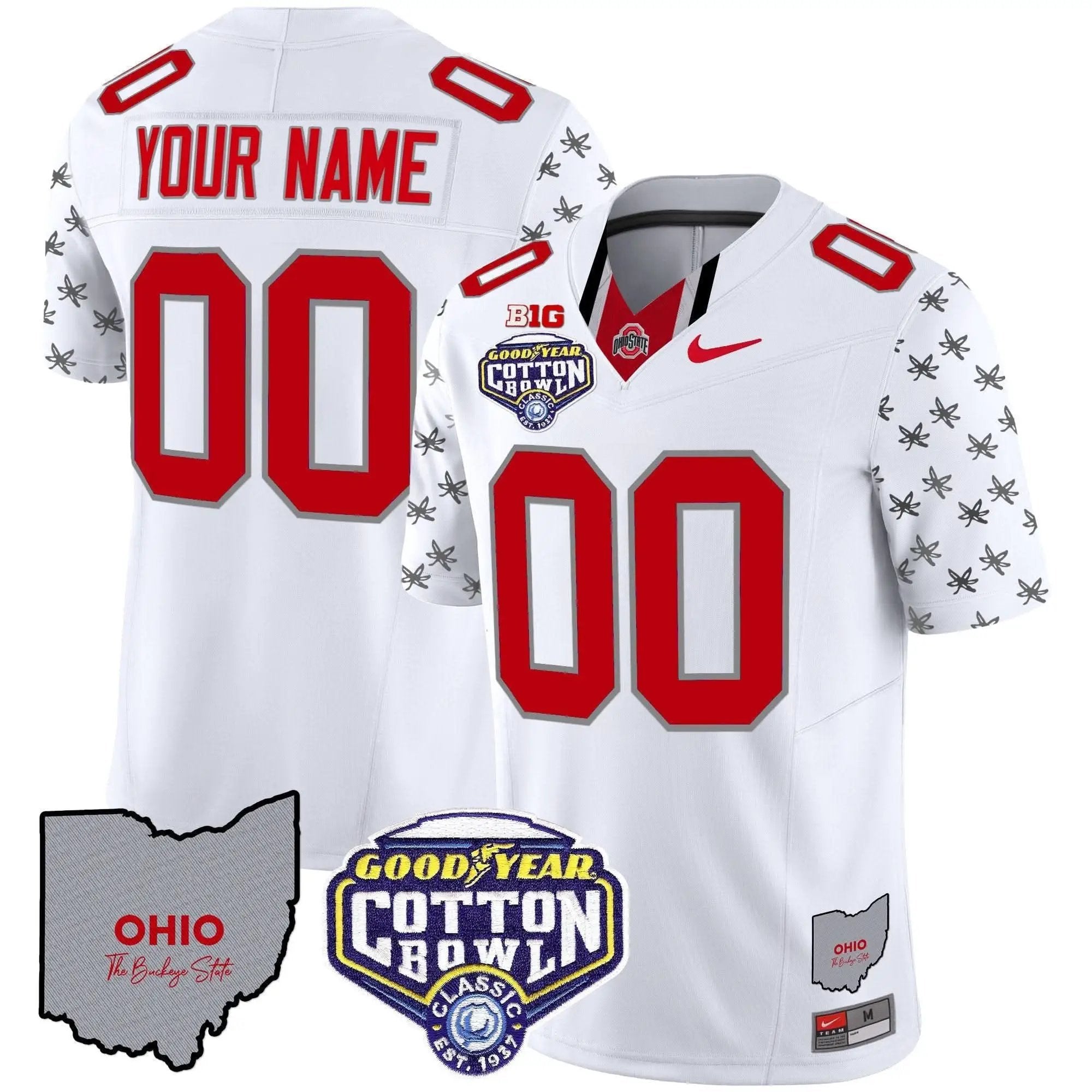 Ohio State Buckeyes Cotton Bowl Patch Vapor Limited Custom Jersey Football