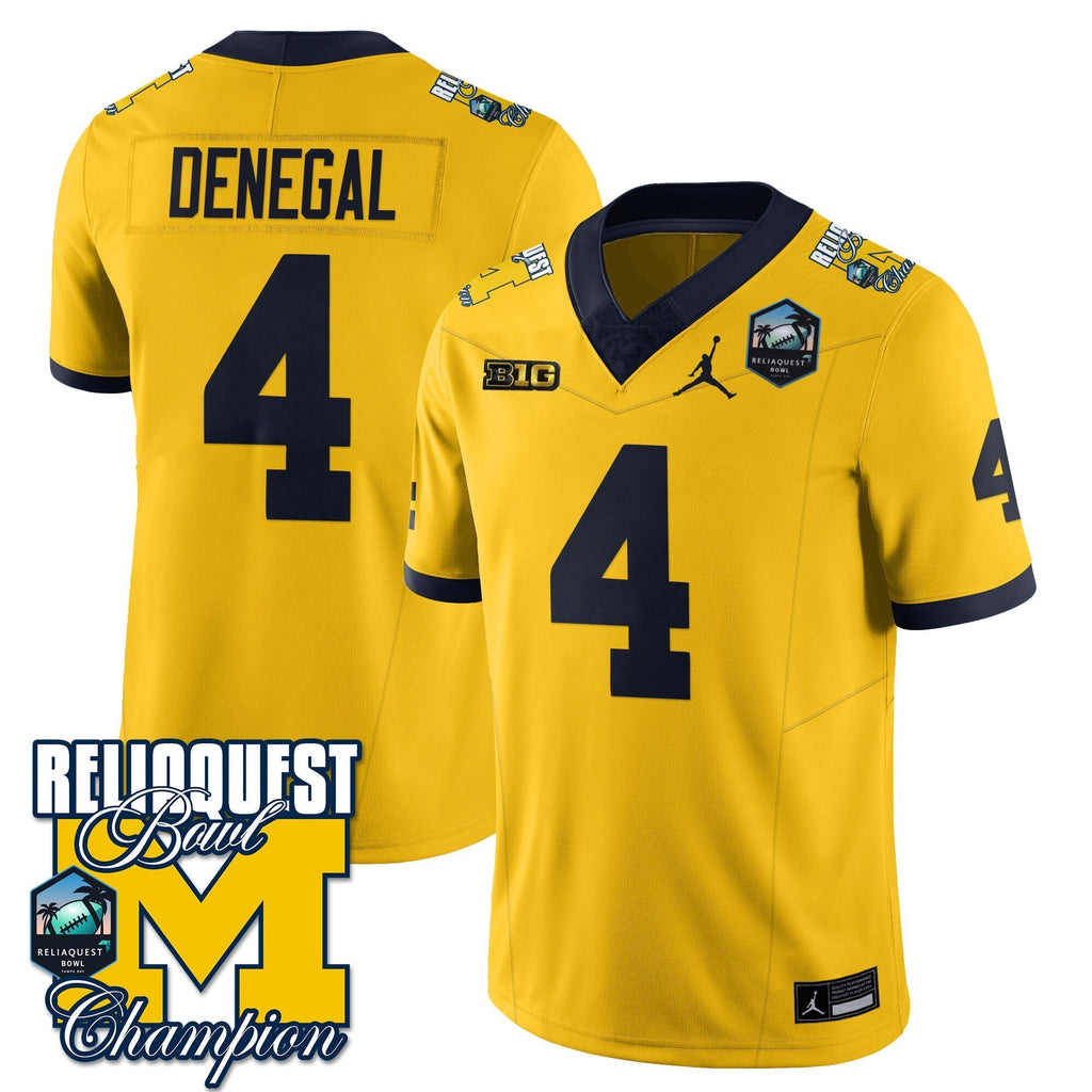 Men Michigan Wolverines 2024 ReliaQuest Bowl Champions Jersey - All Stitched
