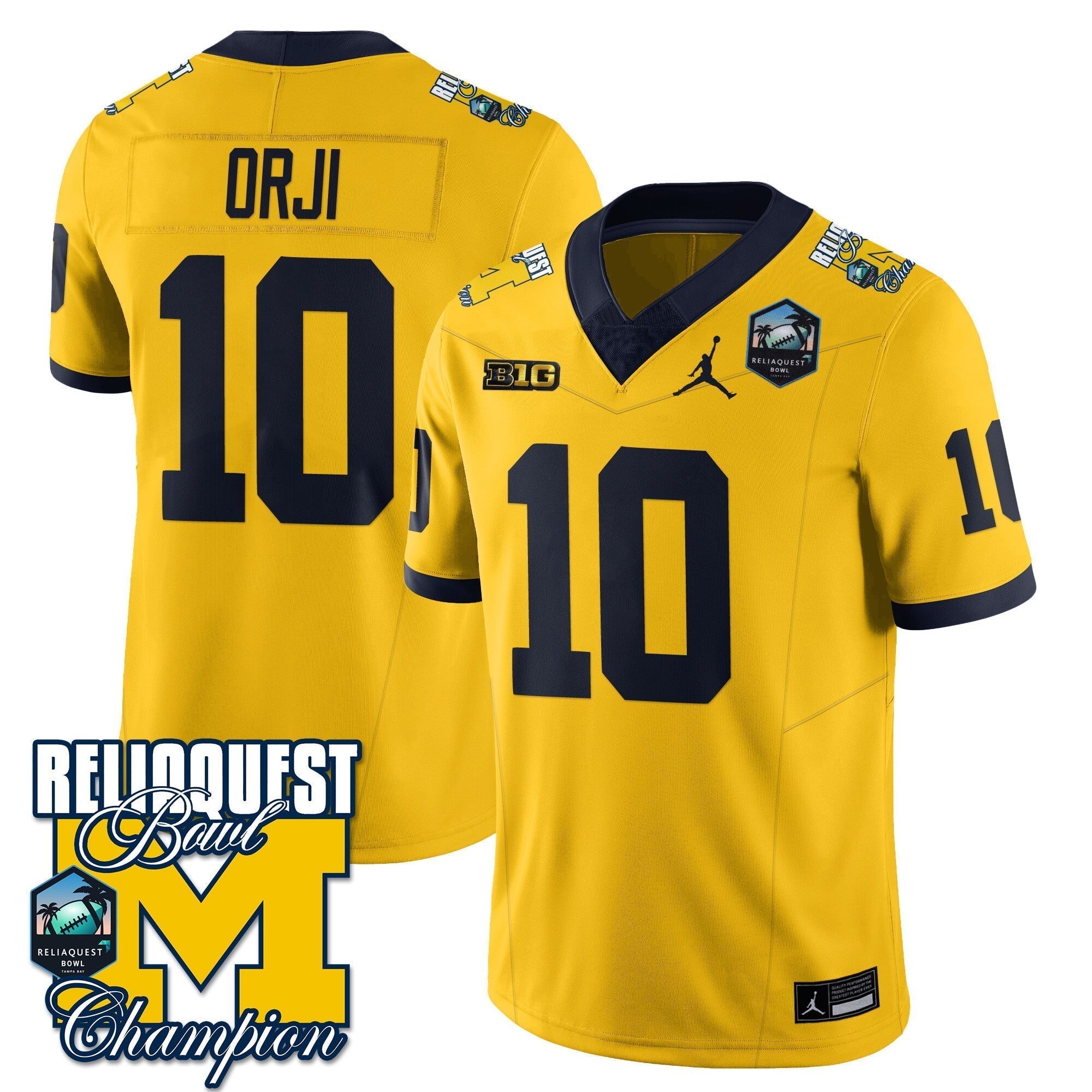 Men Michigan Wolverines 2024 ReliaQuest Bowl Champions Jersey - All Stitched