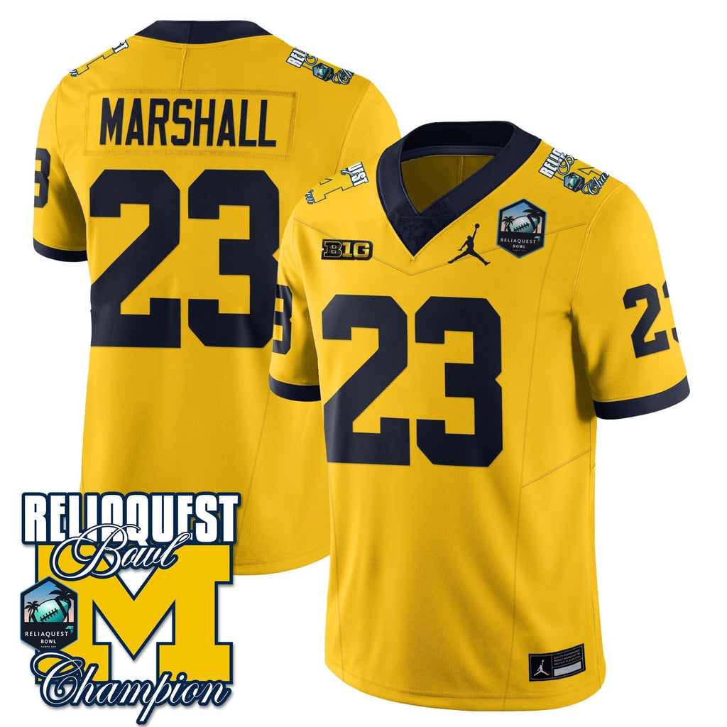 Men Michigan Wolverines 2024 ReliaQuest Bowl Champions Jersey - All Stitched