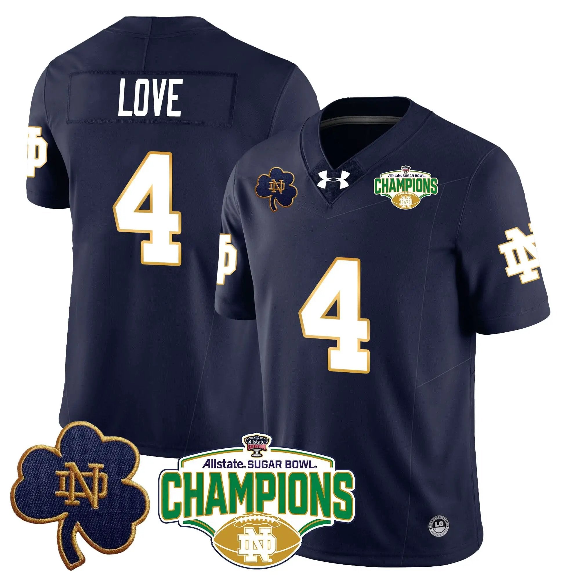 Men Notre Dame Fighting Irish Football 2025 Sugar Bowl Champions Jersey