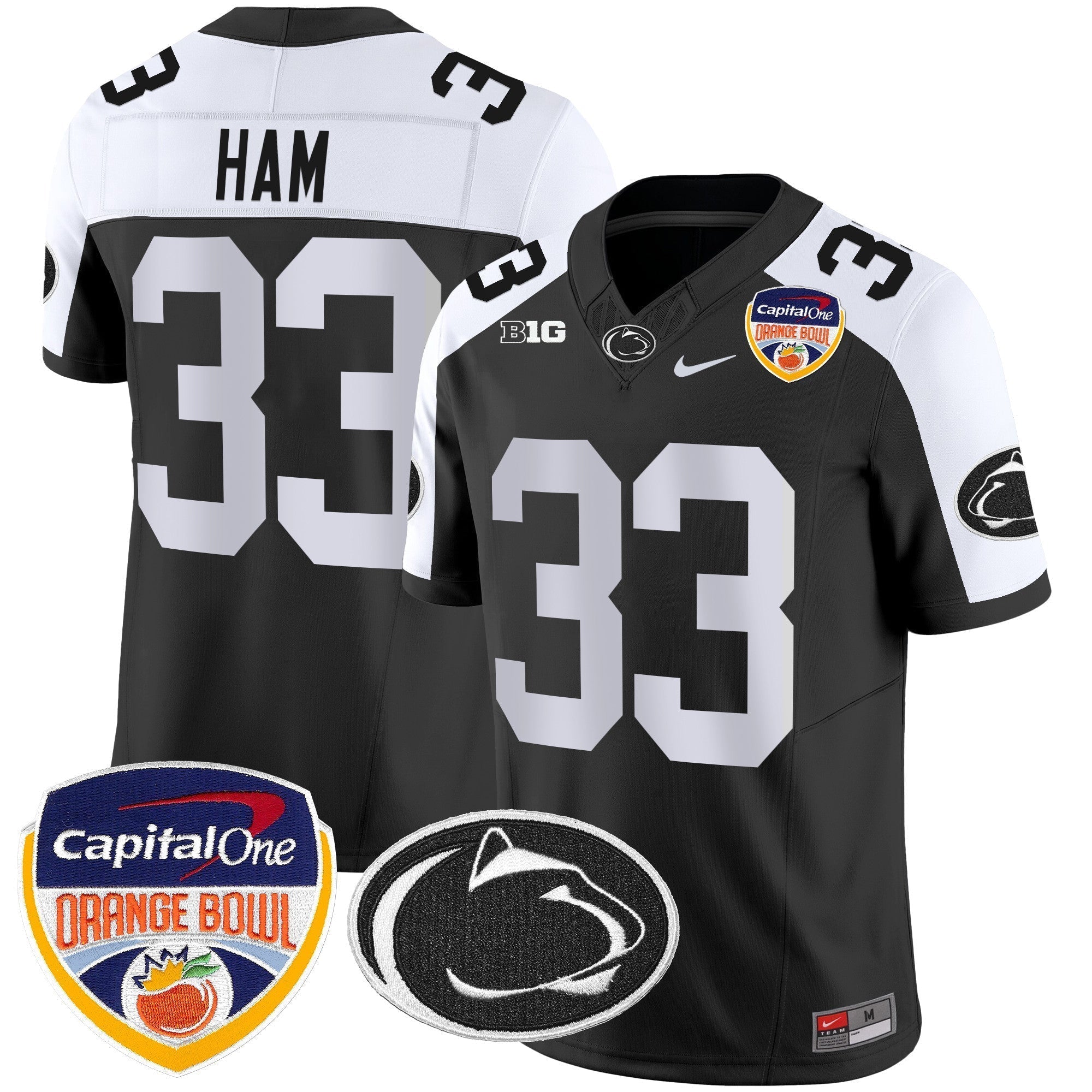 Men Penn State Nittany Lions Orange Bowl Patch Vapor Limited Jersey - All Stitched