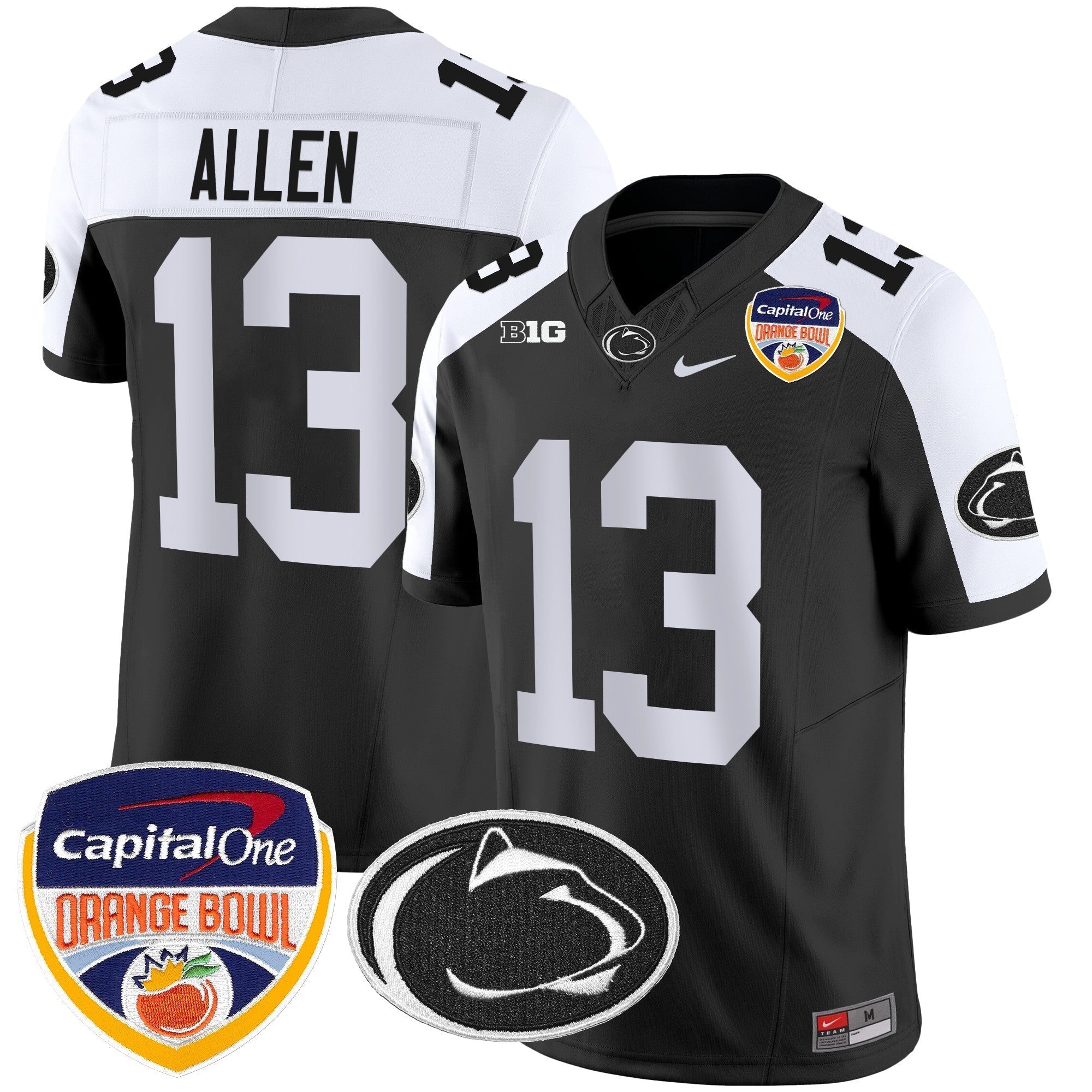 Men Penn State Nittany Lions Orange Bowl Patch Vapor Limited Jersey - All Stitched