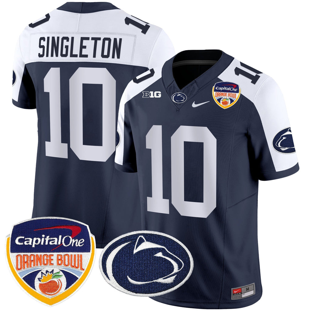 Men Penn State Nittany Lions Orange Bowl Patch Vapor Limited Jersey - All Stitched