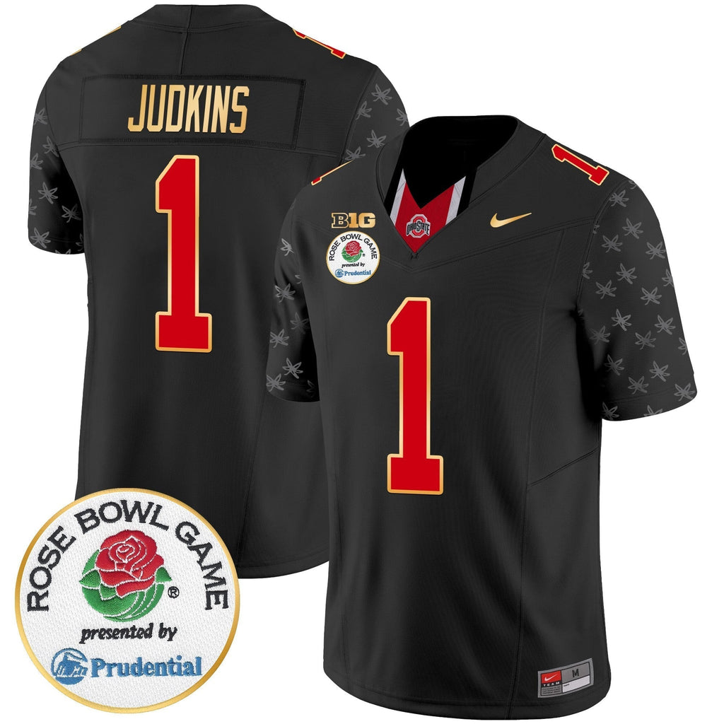 Men Ohio State Buckeyes Rose Bowl Gold Trim Vapor Limited Jersey - All Stitched