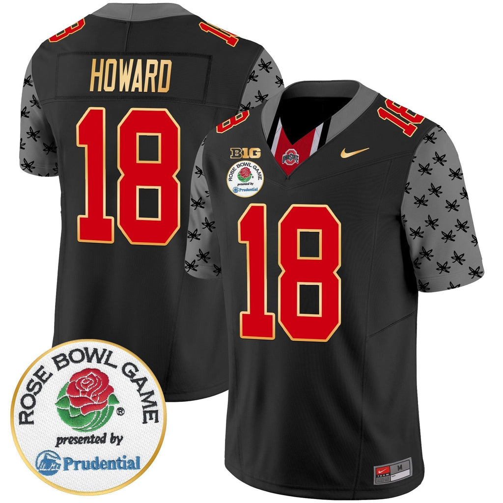 Men Ohio State Buckeyes Rose Bowl Gold Trim Vapor Limited Jersey - All Stitched