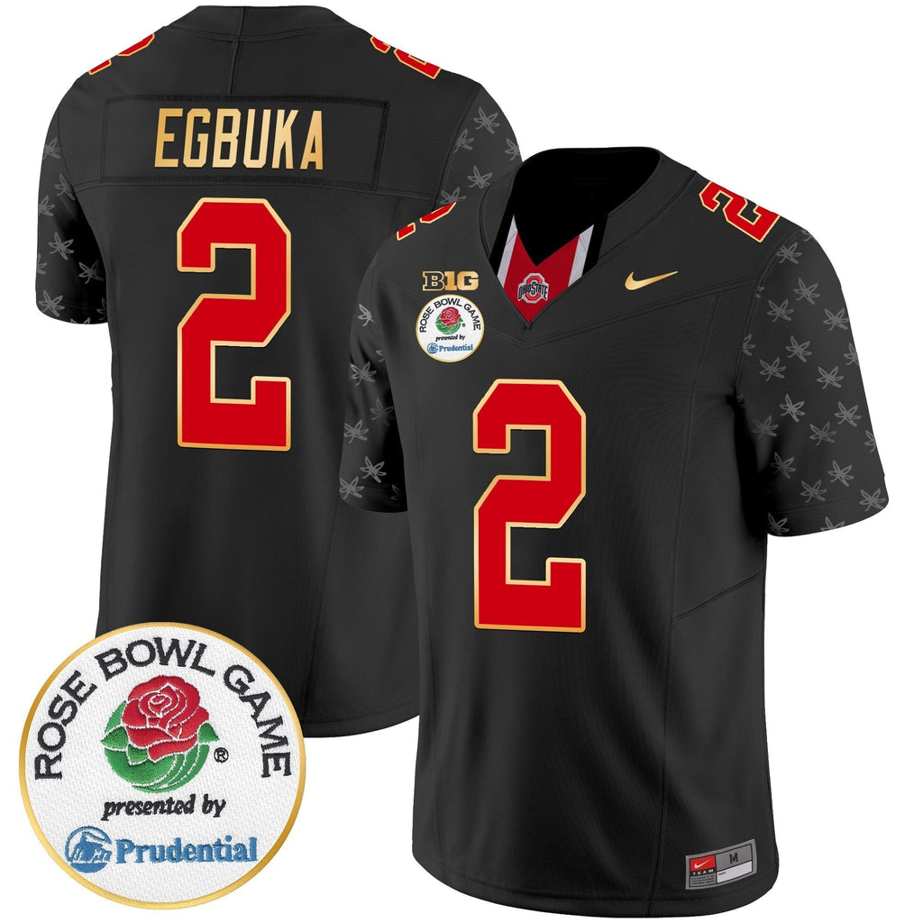 Men Ohio State Buckeyes Rose Bowl Gold Trim Vapor Limited Jersey - All Stitched