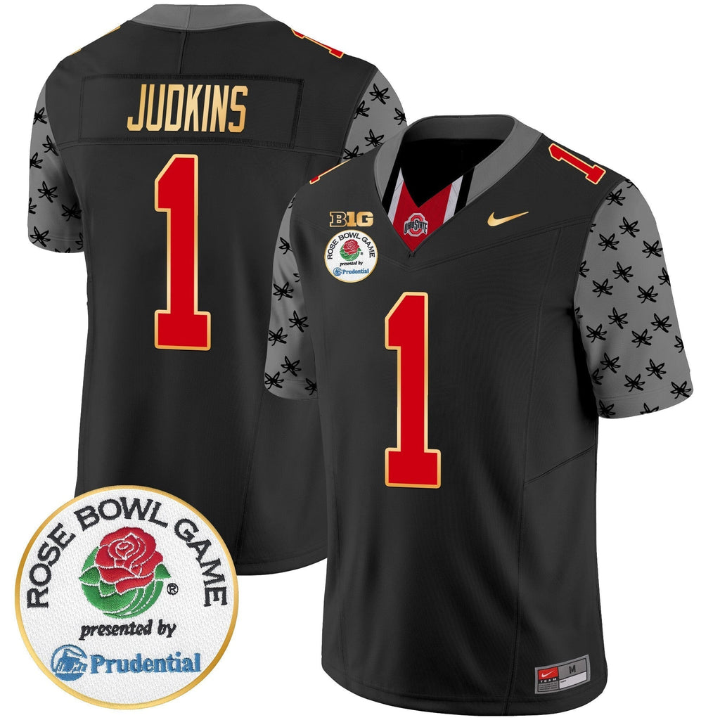Men Ohio State Buckeyes Rose Bowl Gold Trim Vapor Limited Jersey - All Stitched