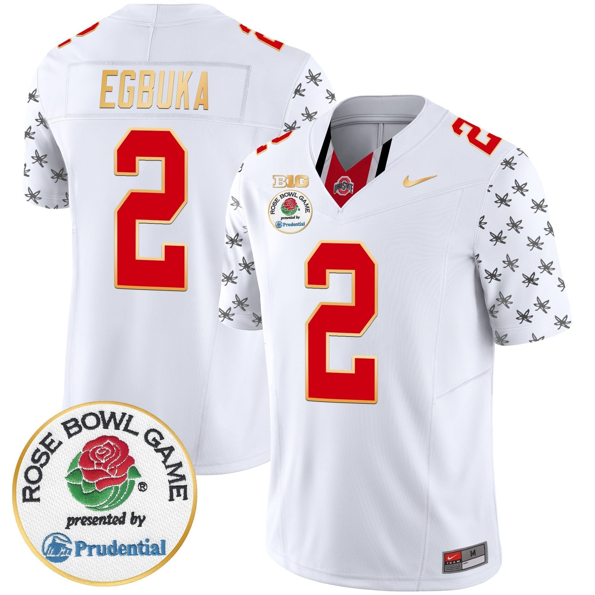 Men Ohio State Buckeyes Rose Bowl Gold Trim Vapor Limited Jersey - All Stitched
