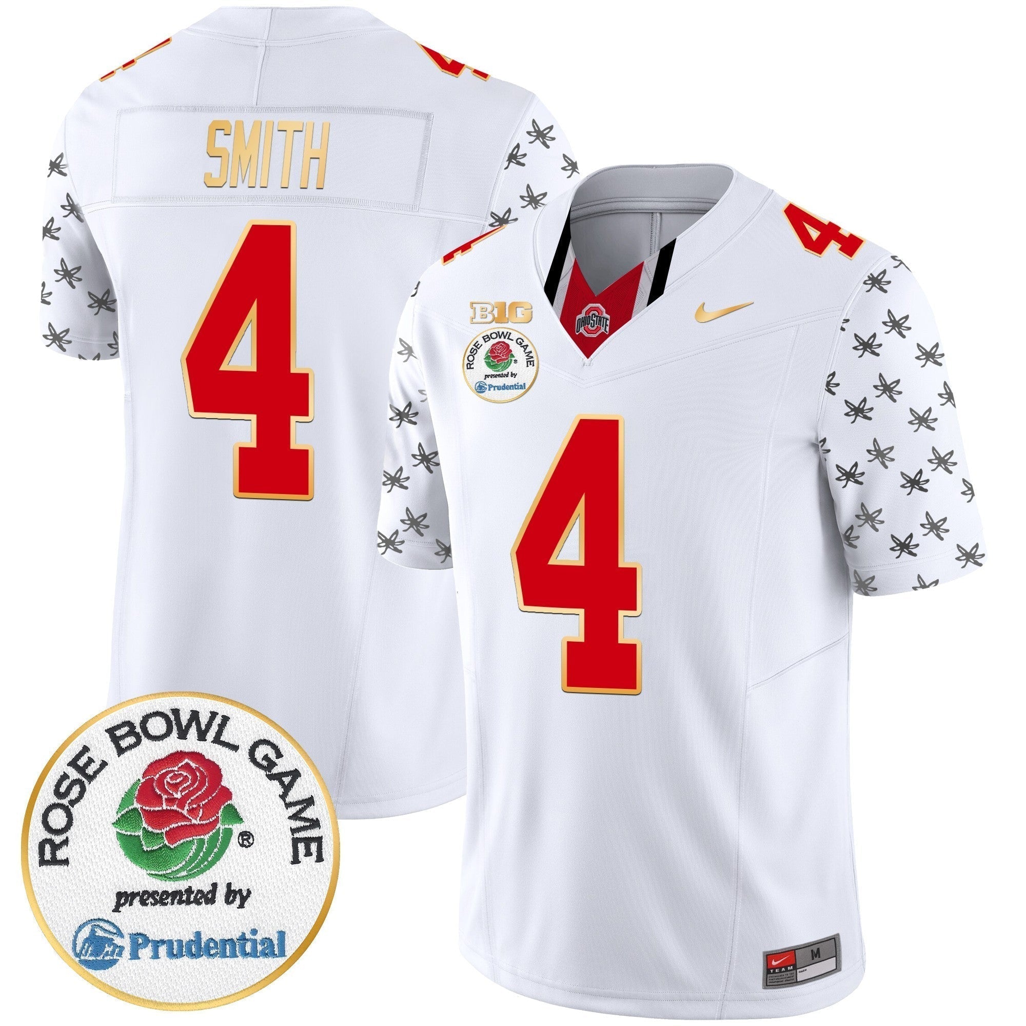 Men Ohio State Buckeyes Rose Bowl Gold Trim Vapor Limited Jersey - All Stitched