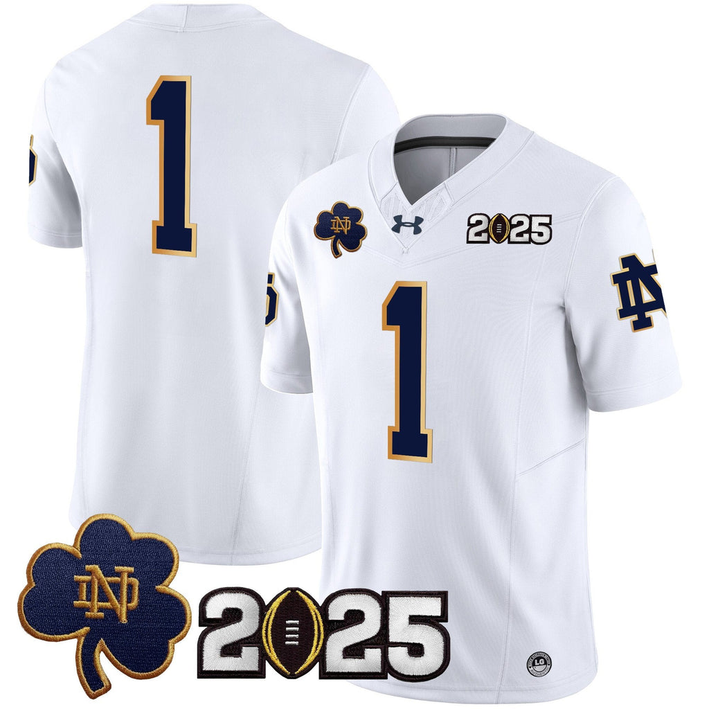 Men Notre Dame Fighting Irish 2025 CFP Final Patch Vapor Limited Jersey - All Stitched