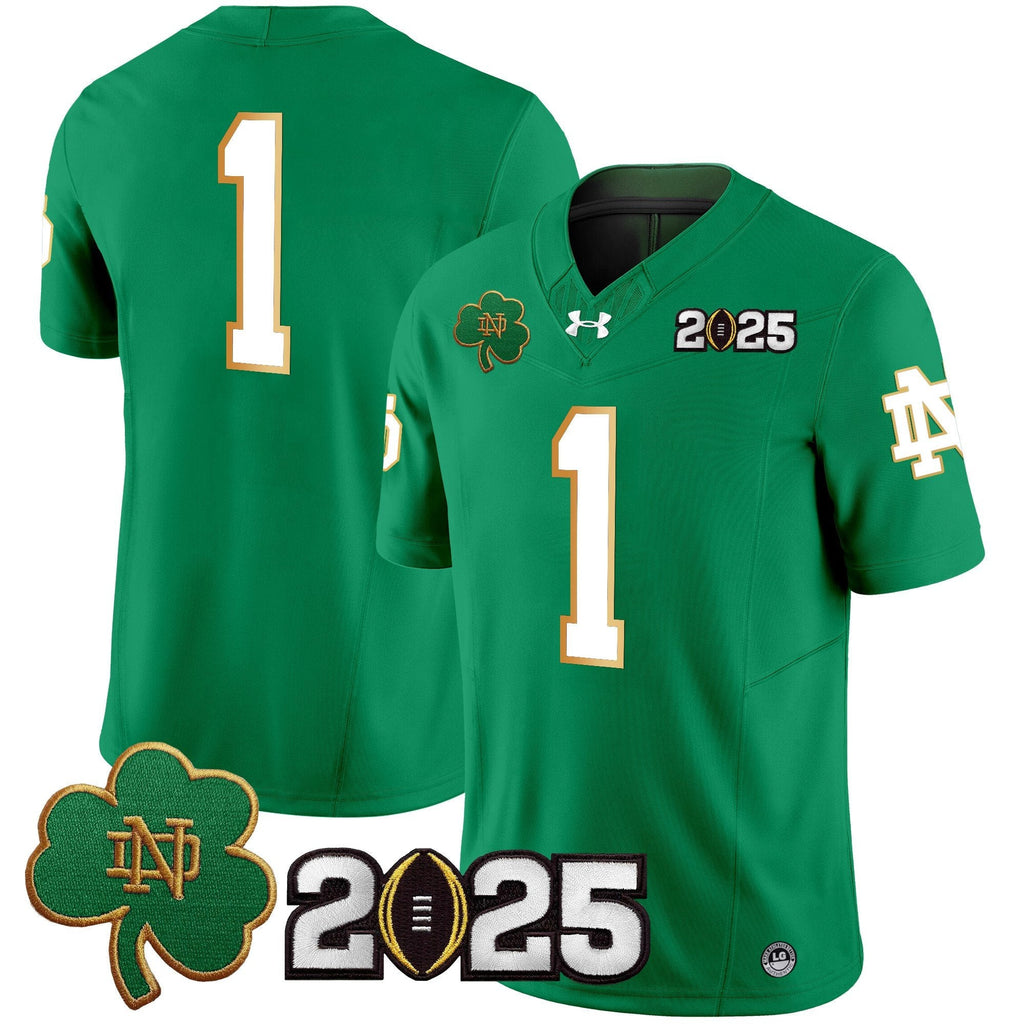 Men Notre Dame Fighting Irish 2025 CFP Final Patch Vapor Limited Jersey - All Stitched
