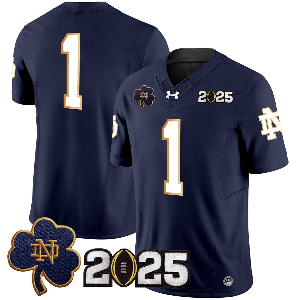 Men Notre Dame Fighting Irish 2025 CFP Final Patch Vapor Limited Jersey - All Stitched