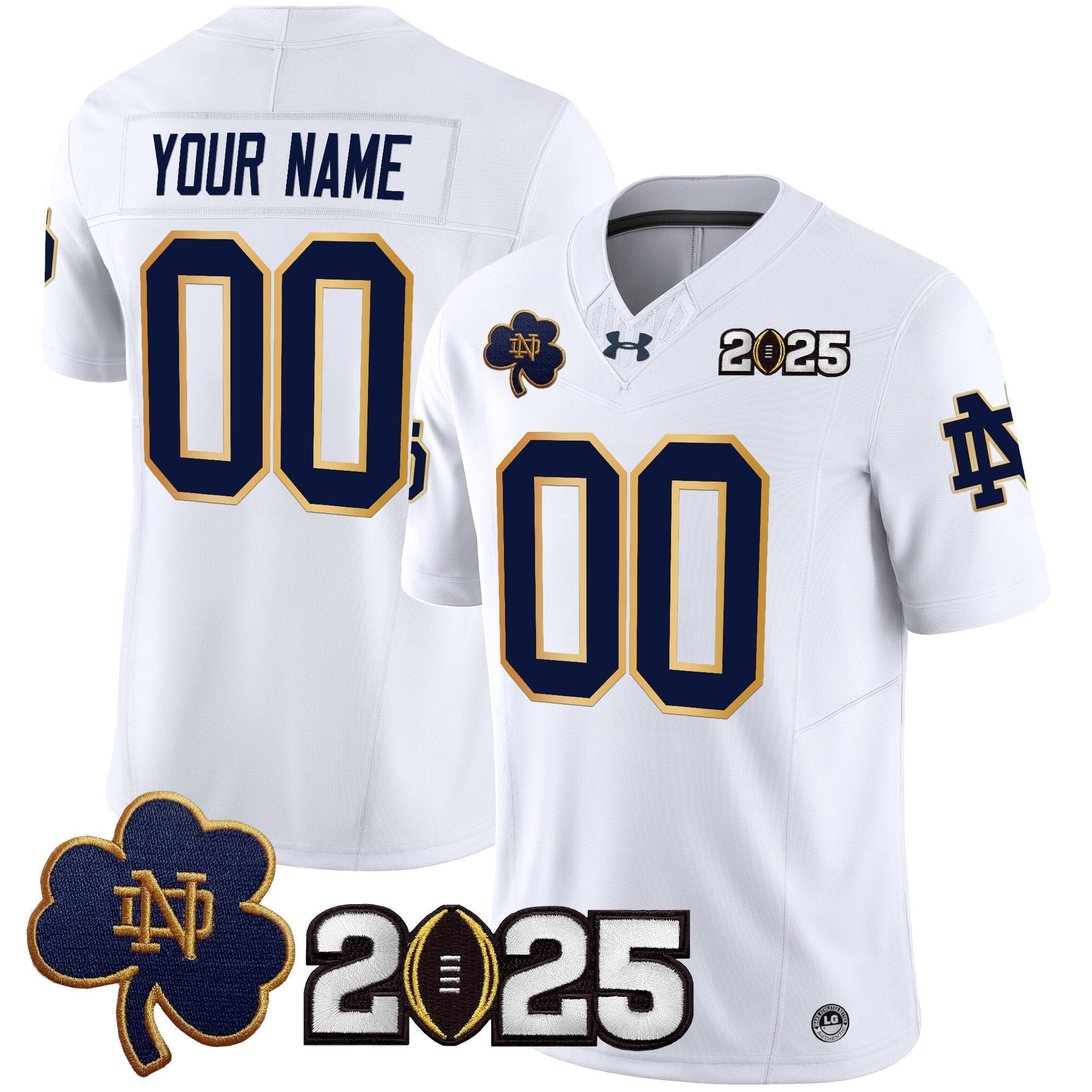 Custom Notre Dame Fighting Irish 2025 CFP Final Patch Vapor Limited Jersey - All Stitched