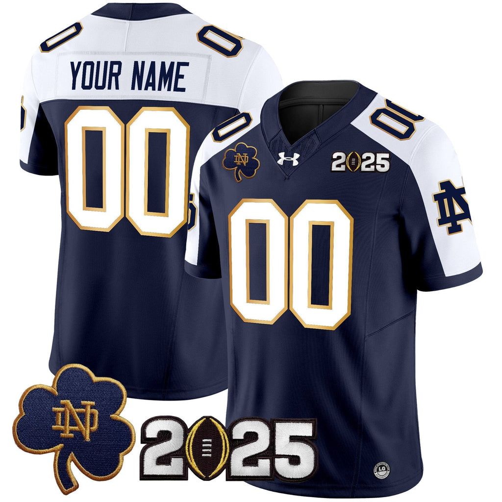 Custom Notre Dame Fighting Irish 2025 CFP Final Patch Vapor Limited Jersey - All Stitched