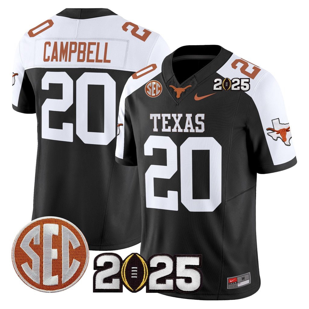 Men Texas Longhorns 2025 CFP Final Patch Vapor Limited Jersey - All Stitched