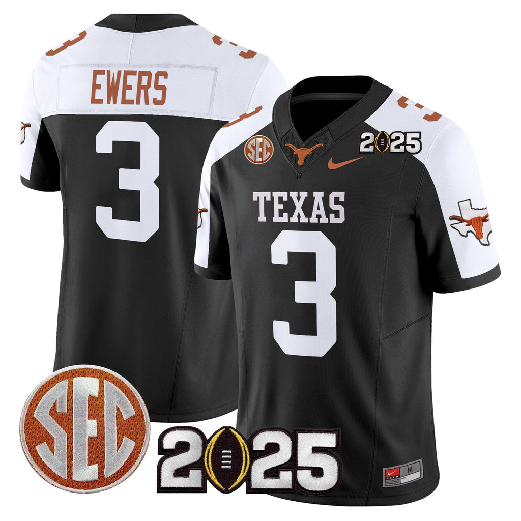 Men Texas Longhorns 2025 CFP Final Patch Vapor Limited Jersey - All Stitched