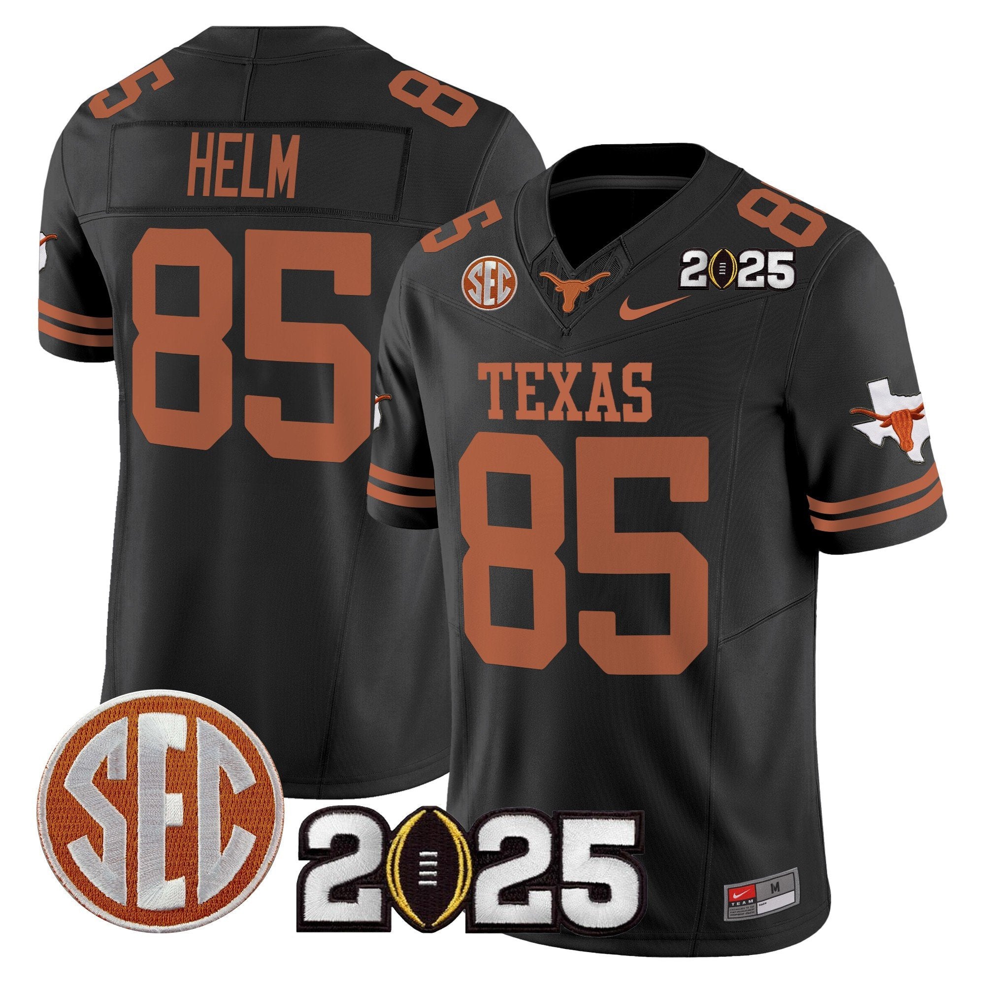 Men Texas Longhorns 2025 CFP Final Patch Vapor Limited Jersey - All Stitched