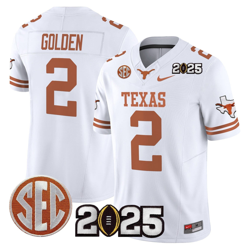 Men Texas Longhorns 2025 CFP Final Patch Vapor Limited Jersey - All Stitched