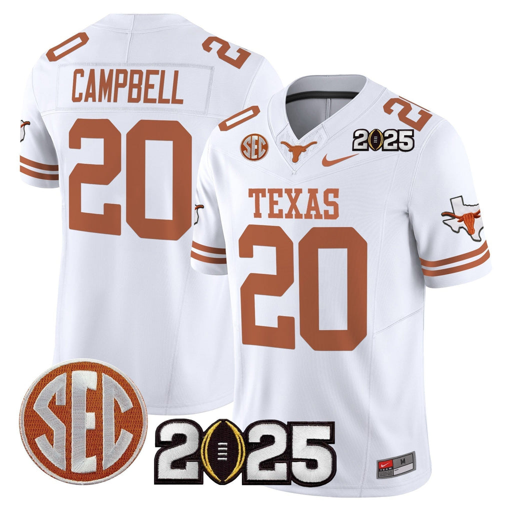 Men Texas Longhorns 2025 CFP Final Patch Vapor Limited Jersey - All Stitched
