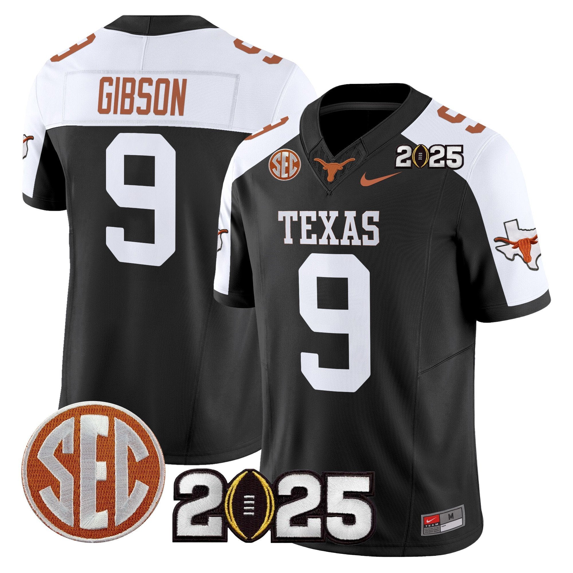 Men Texas Longhorns 2025 CFP Final Patch Vapor Limited Jersey - All Stitched