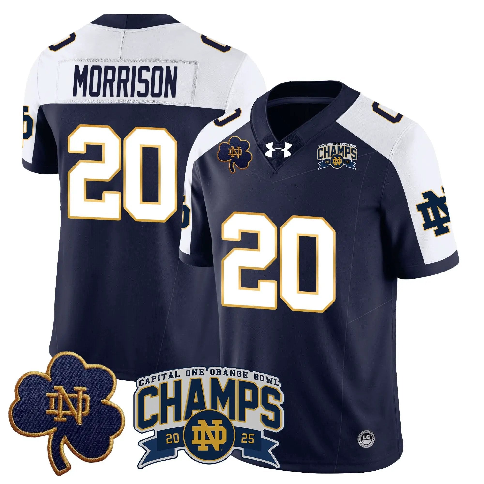 Men Notre Dame Fighting Irish 2025 Orange Bowl Champions Jersey N6 Football