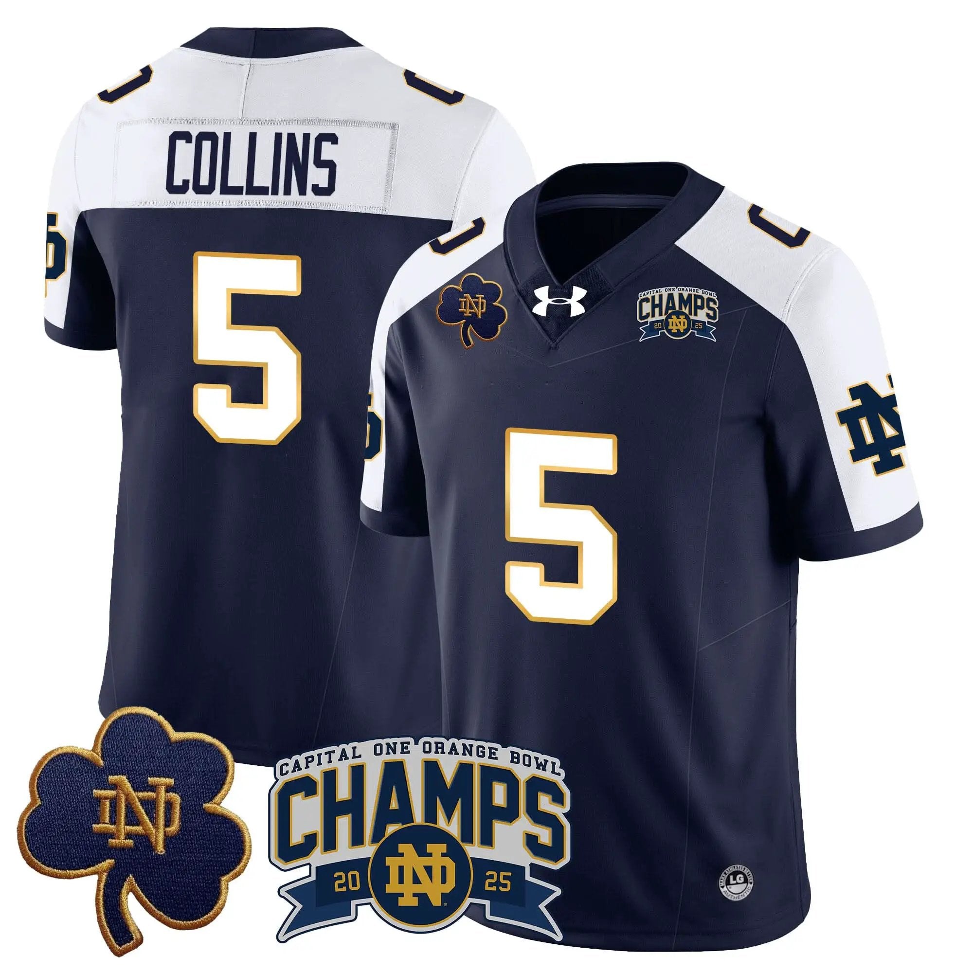 Men Notre Dame Fighting Irish 2025 Orange Bowl Champions Jersey N6 Football