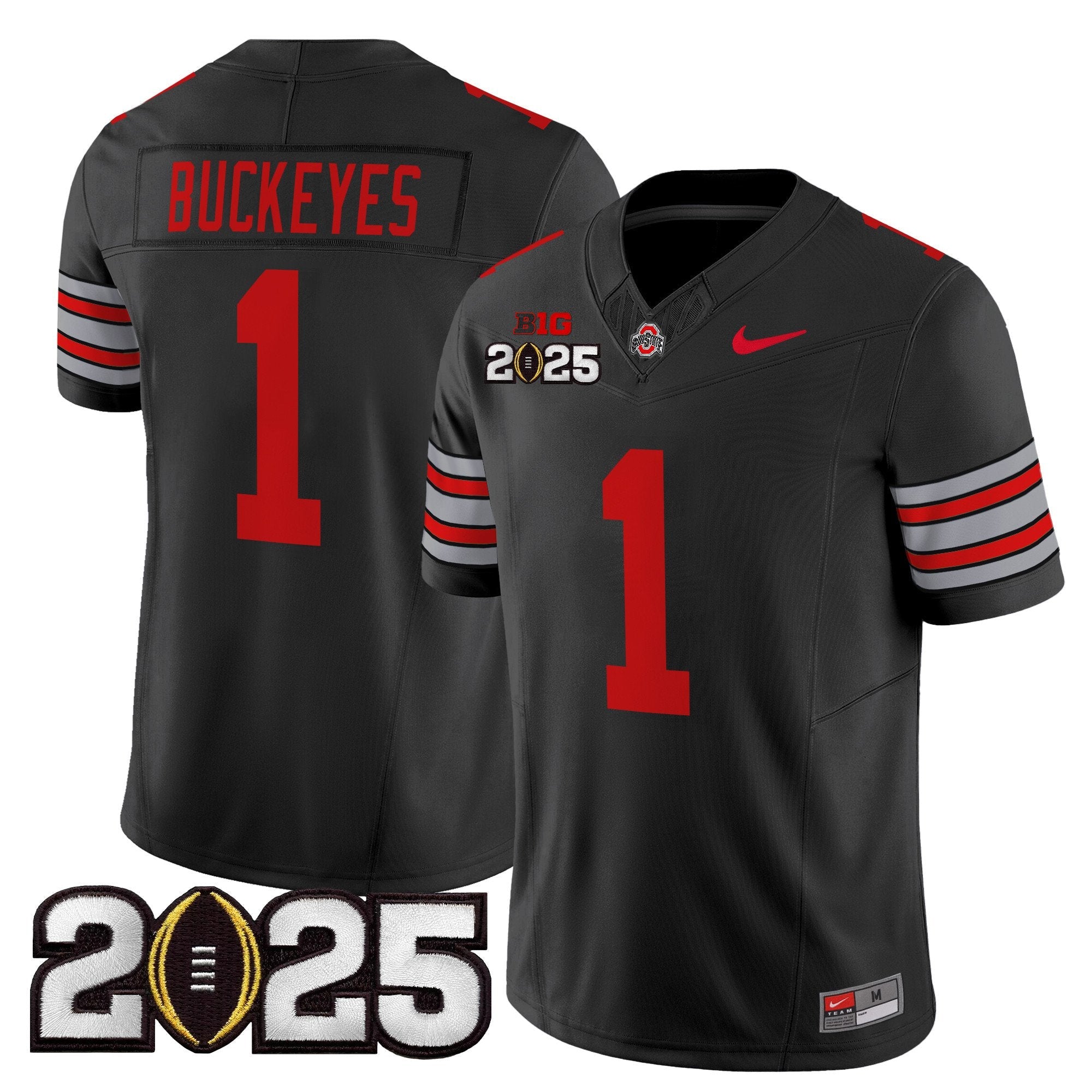 Men Ohio State Buckeyes 'Heritage Stripe' 2025 CFP Final Patch Vapor Limited Jersey - All Stitched