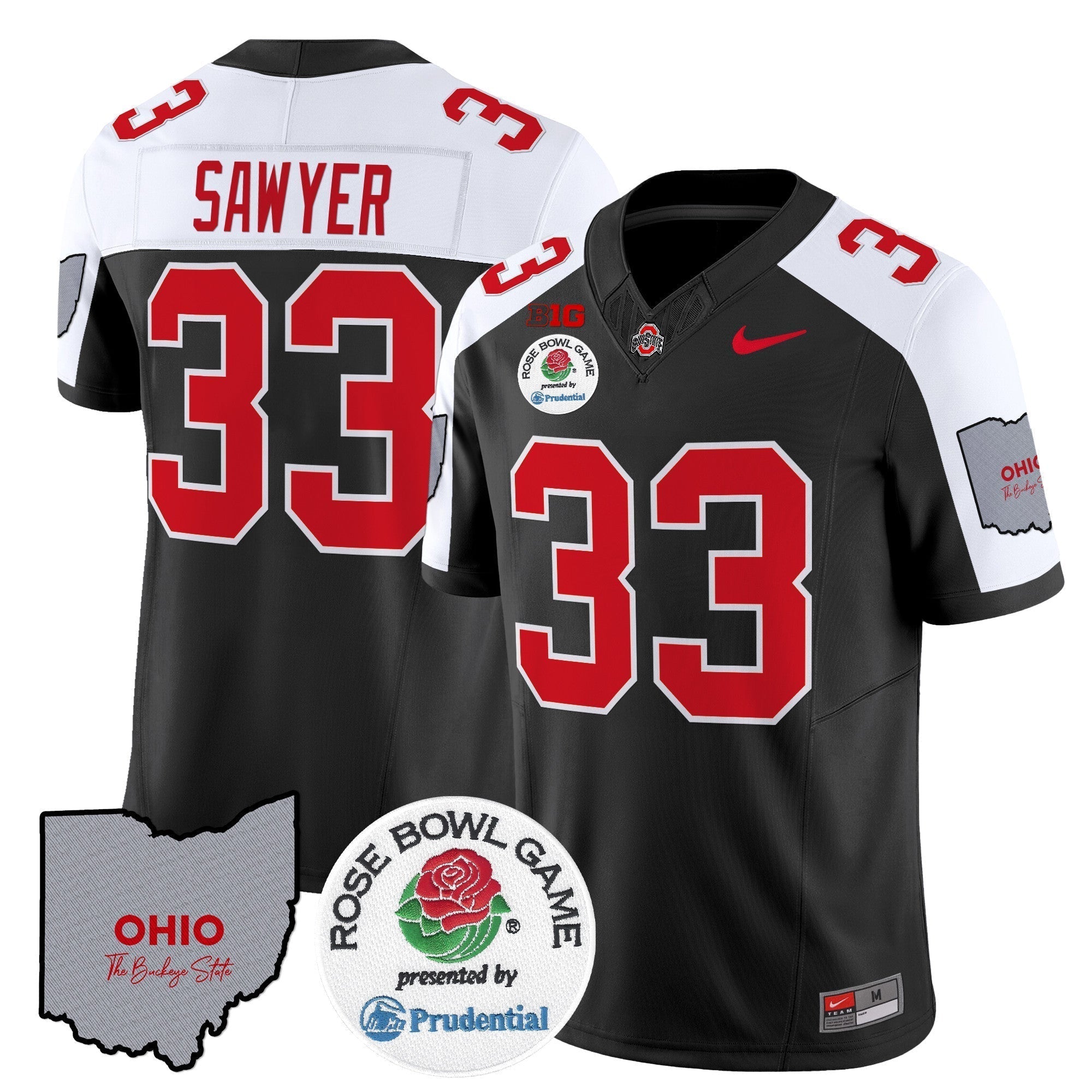 Men Ohio State Buckeyes Rose Bowl Vapor Limited Jersey V2 - All Stitched