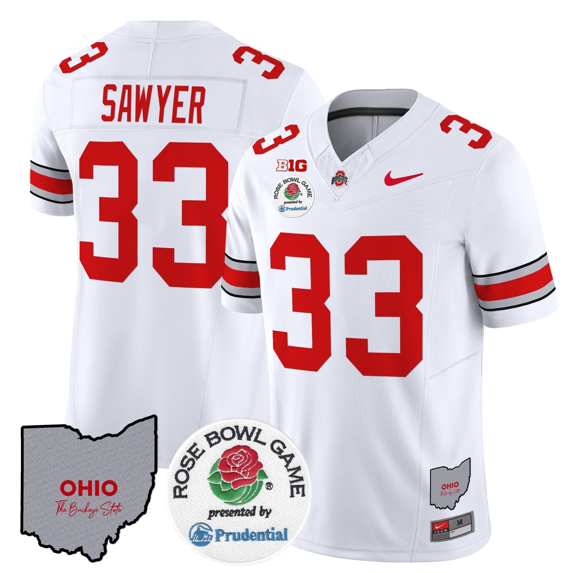 Men Ohio State Buckeyes Rose Bowl Vapor Limited Jersey V2 - All Stitched