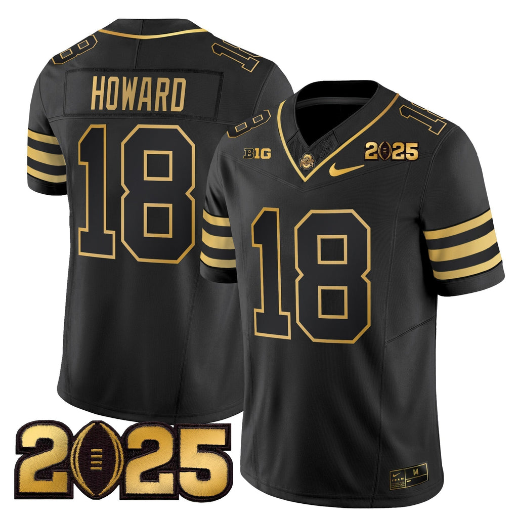 Men Ohio State Buckeyes 'Heritage Stripe' CFP Final Patch Gold Vapor Limited Jersey - All Stitched