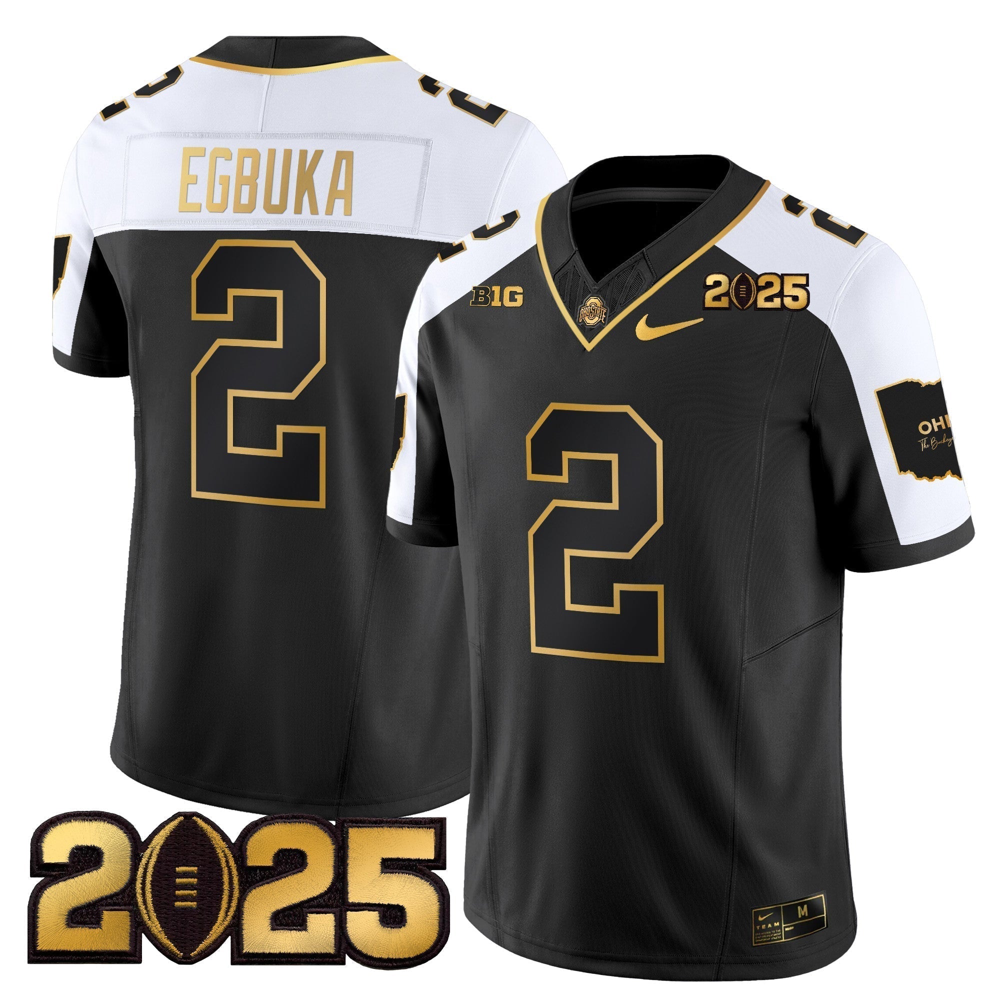 Men Ohio State Buckeyes 'Heritage Stripe' CFP Final Patch Gold Vapor Limited Jersey - All Stitched