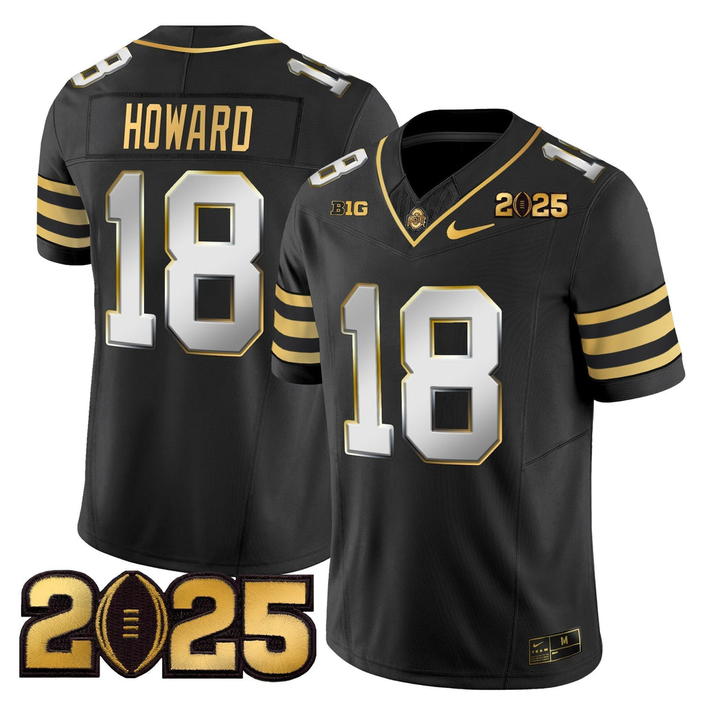 Men Ohio State Buckeyes 'Heritage Stripe' CFP Final Patch Gold Vapor Limited Jersey - All Stitched