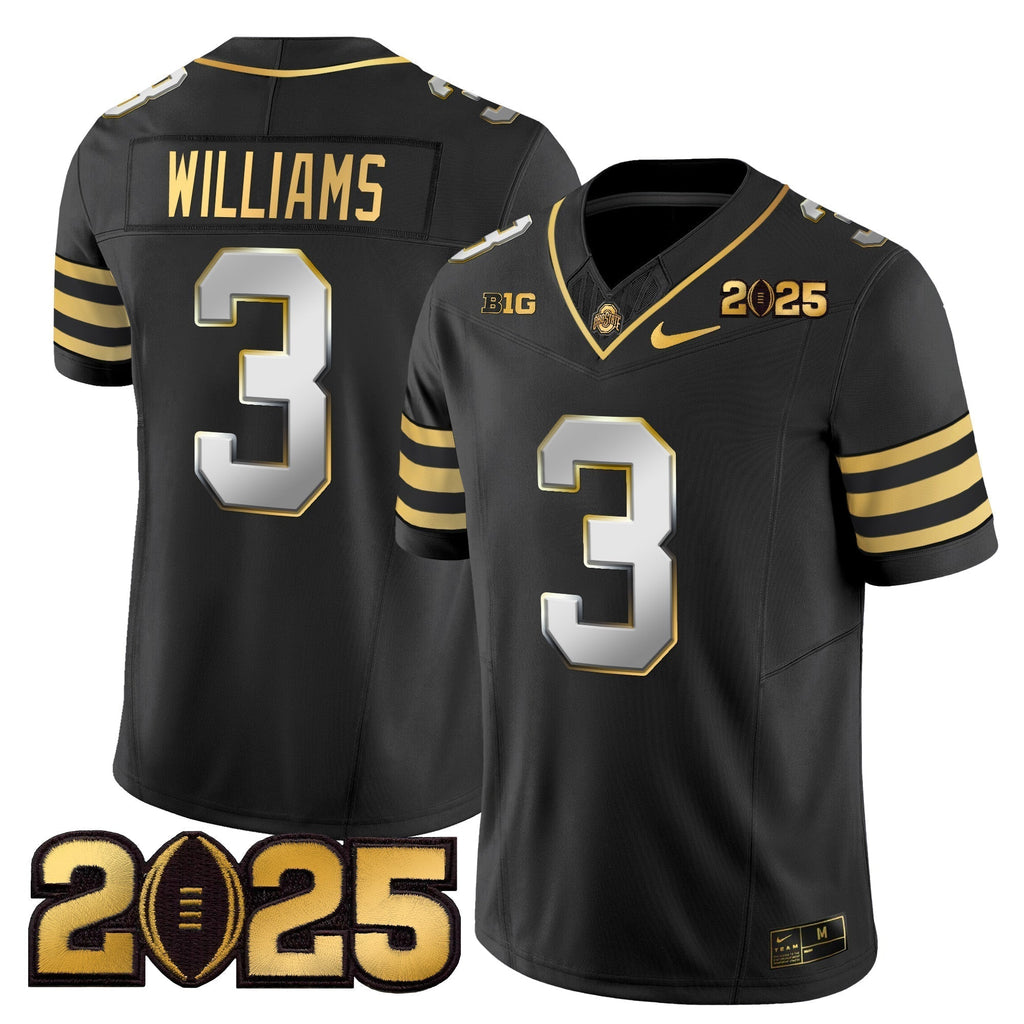 Men Ohio State Buckeyes 'Heritage Stripe' CFP Final Patch Gold Vapor Limited Jersey - All Stitched