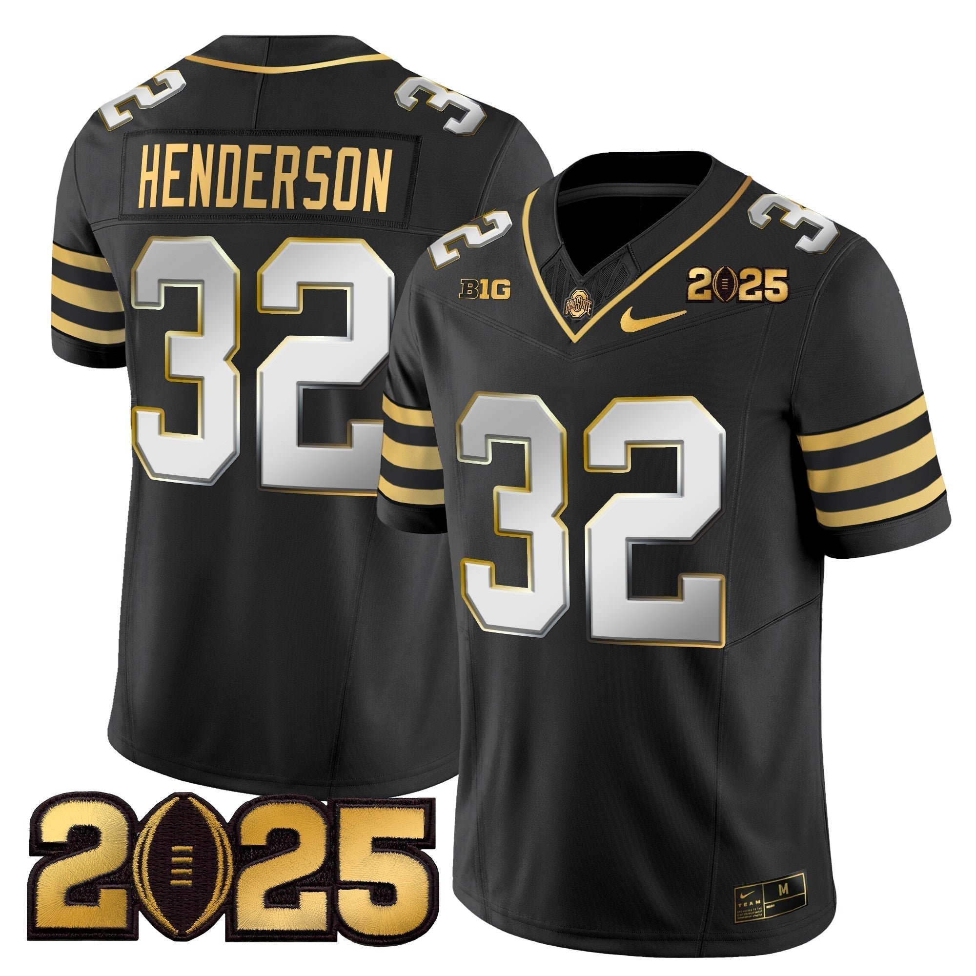 Men Ohio State Buckeyes 'Heritage Stripe' CFP Final Patch Gold Vapor Limited Jersey - All Stitched
