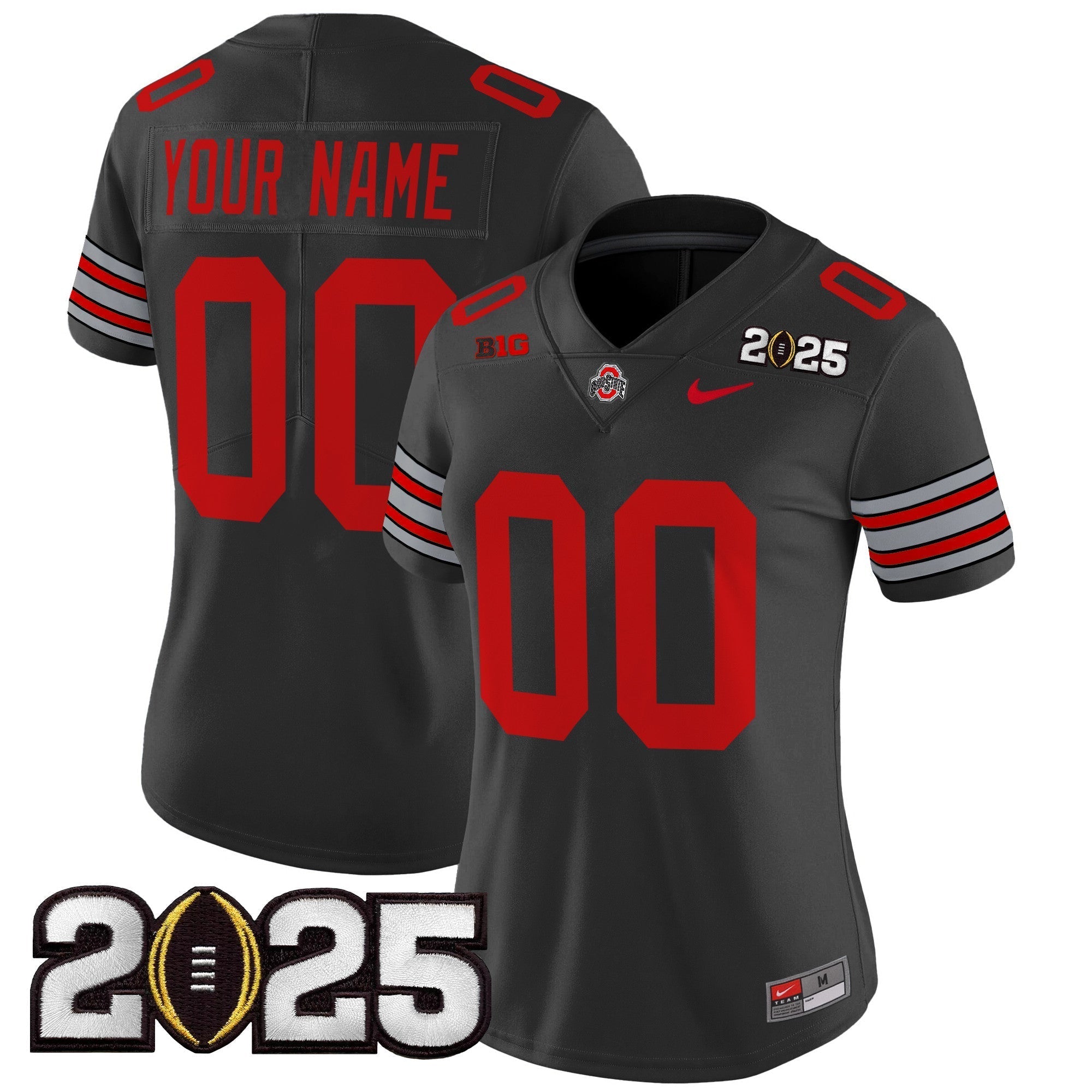 Custom Ohio State Buckeyes Jersey 'Heritage Stripe' 2025 CFP Final Patch Vapor Limited - All Stitched