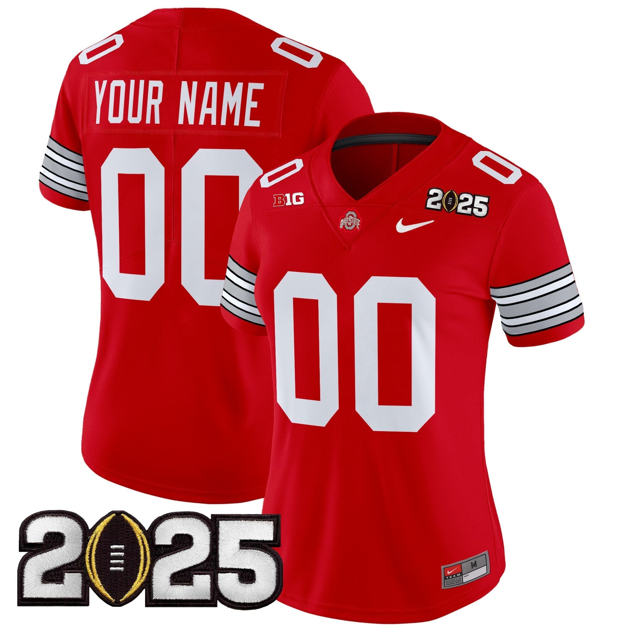 Custom Ohio State Buckeyes Jersey 'Heritage Stripe' 2025 CFP Final Patch Vapor Limited - All Stitched