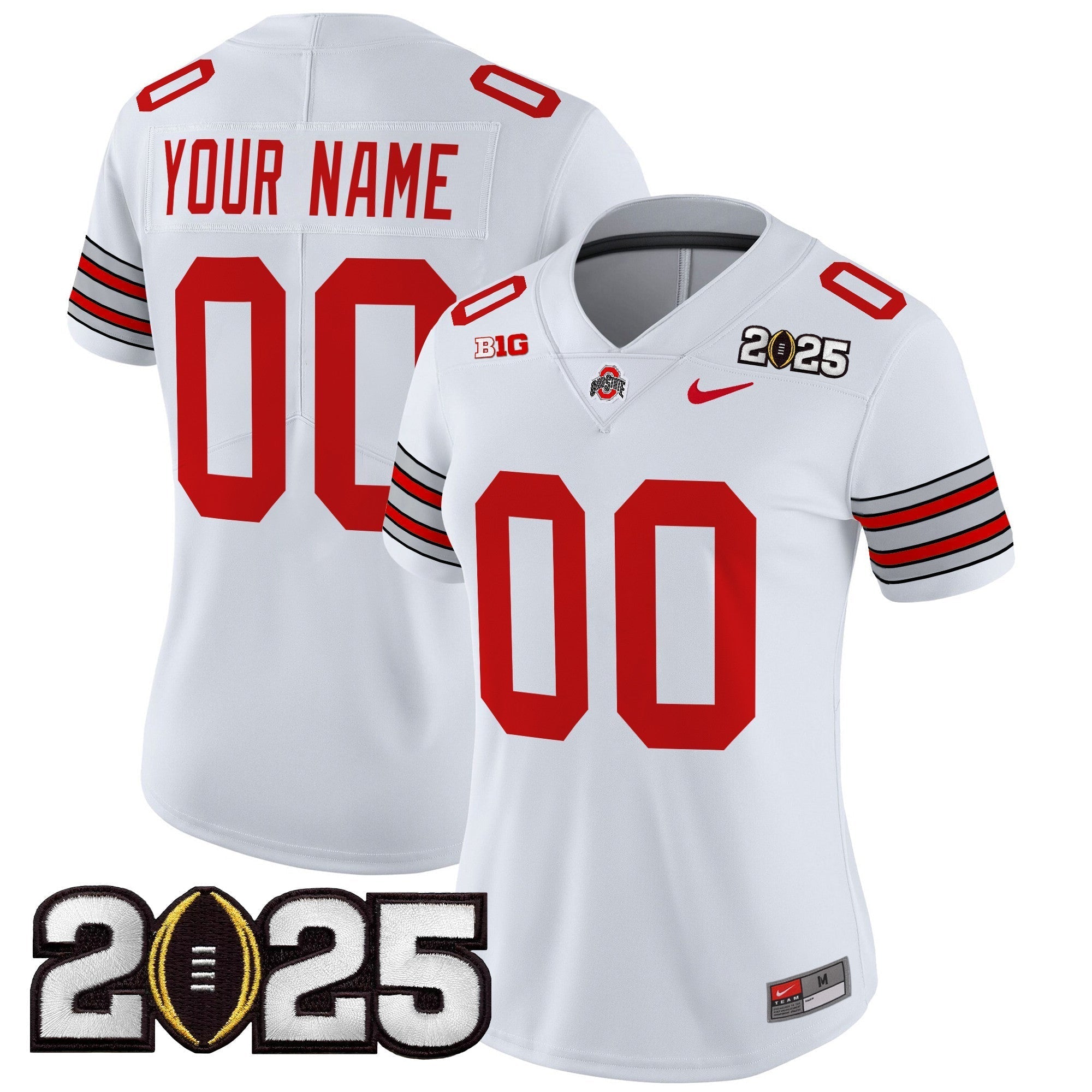 Custom Ohio State Buckeyes Jersey 'Heritage Stripe' 2025 CFP Final Patch Vapor Limited - All Stitched
