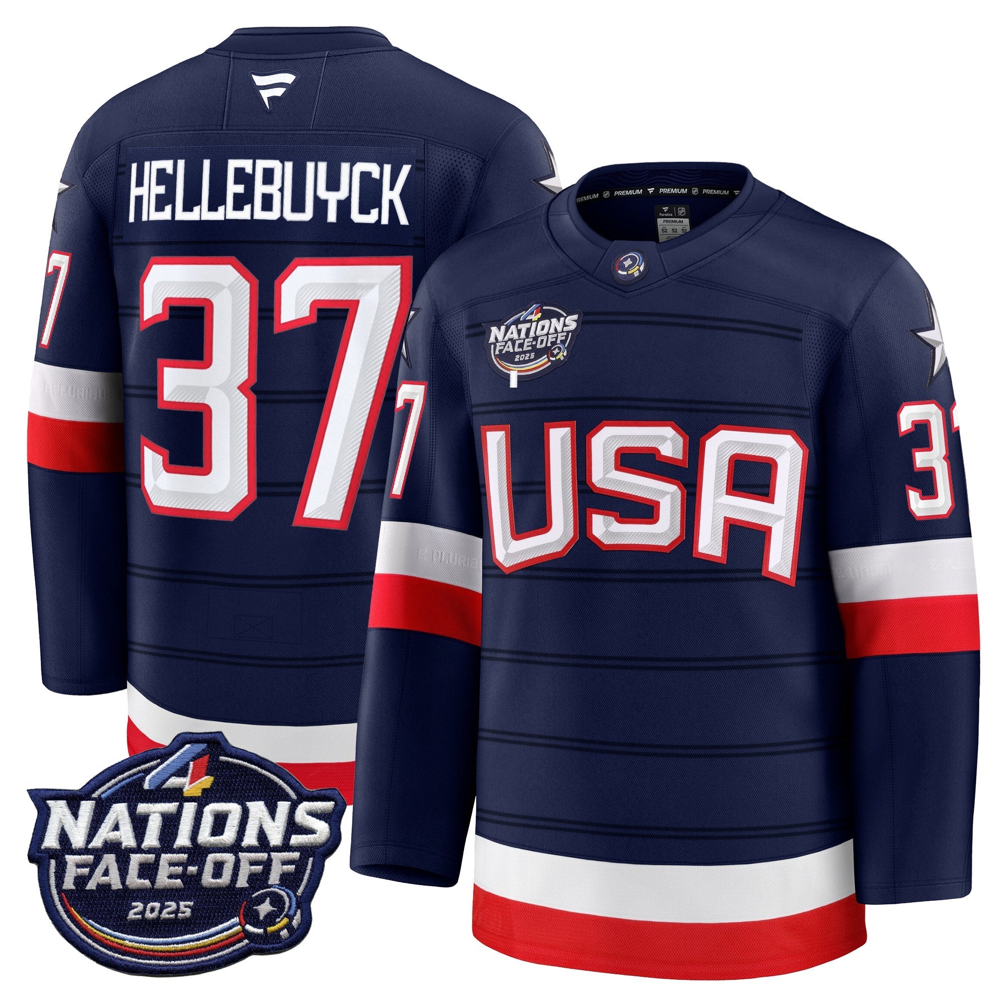 Men USA 4 Nations Face-Off 2025 Premium Jersey - All Stitched