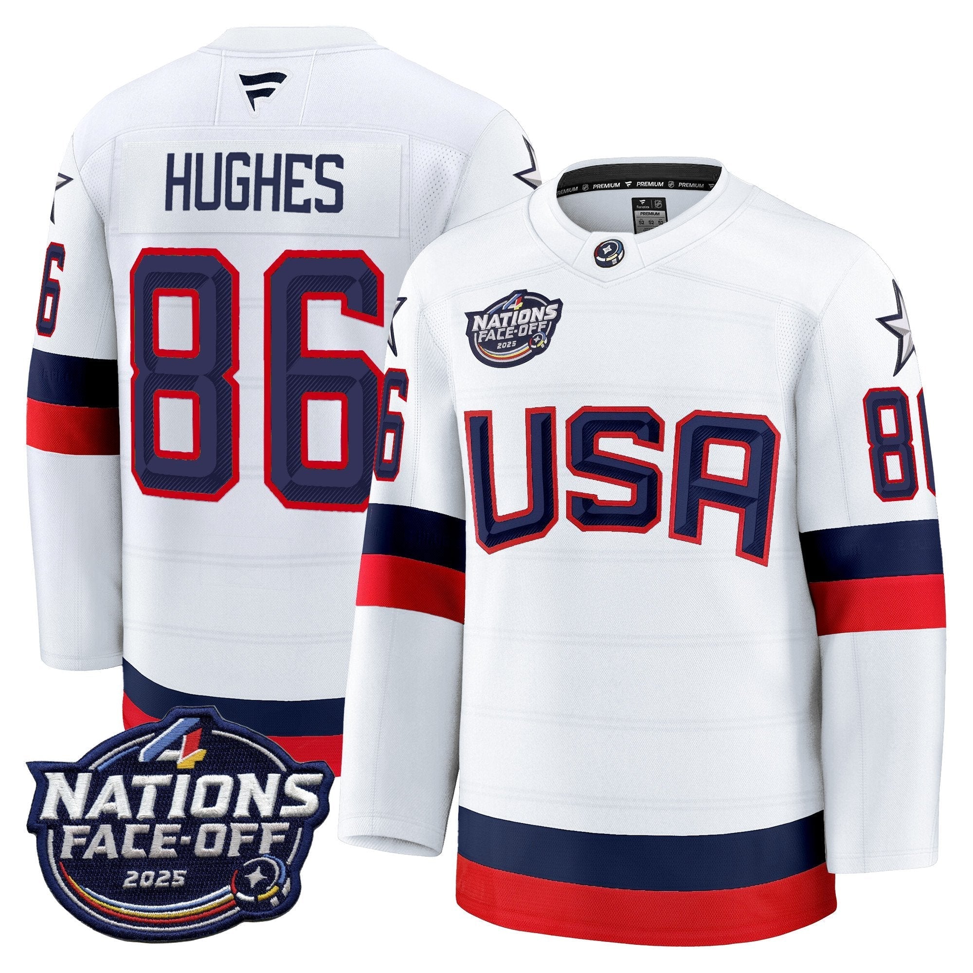 Men USA 4 Nations Face-Off 2025 Premium Jersey - All Stitched