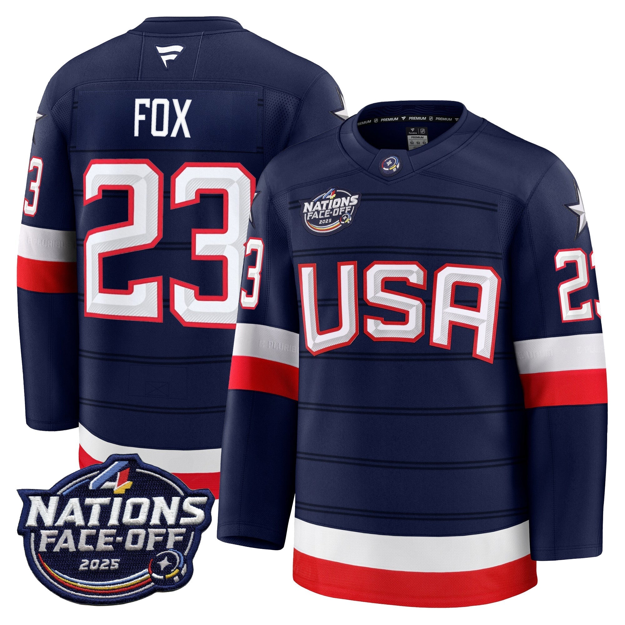 Men USA 4 Nations Face-Off 2025 Premium Player Jersey - All Stitched