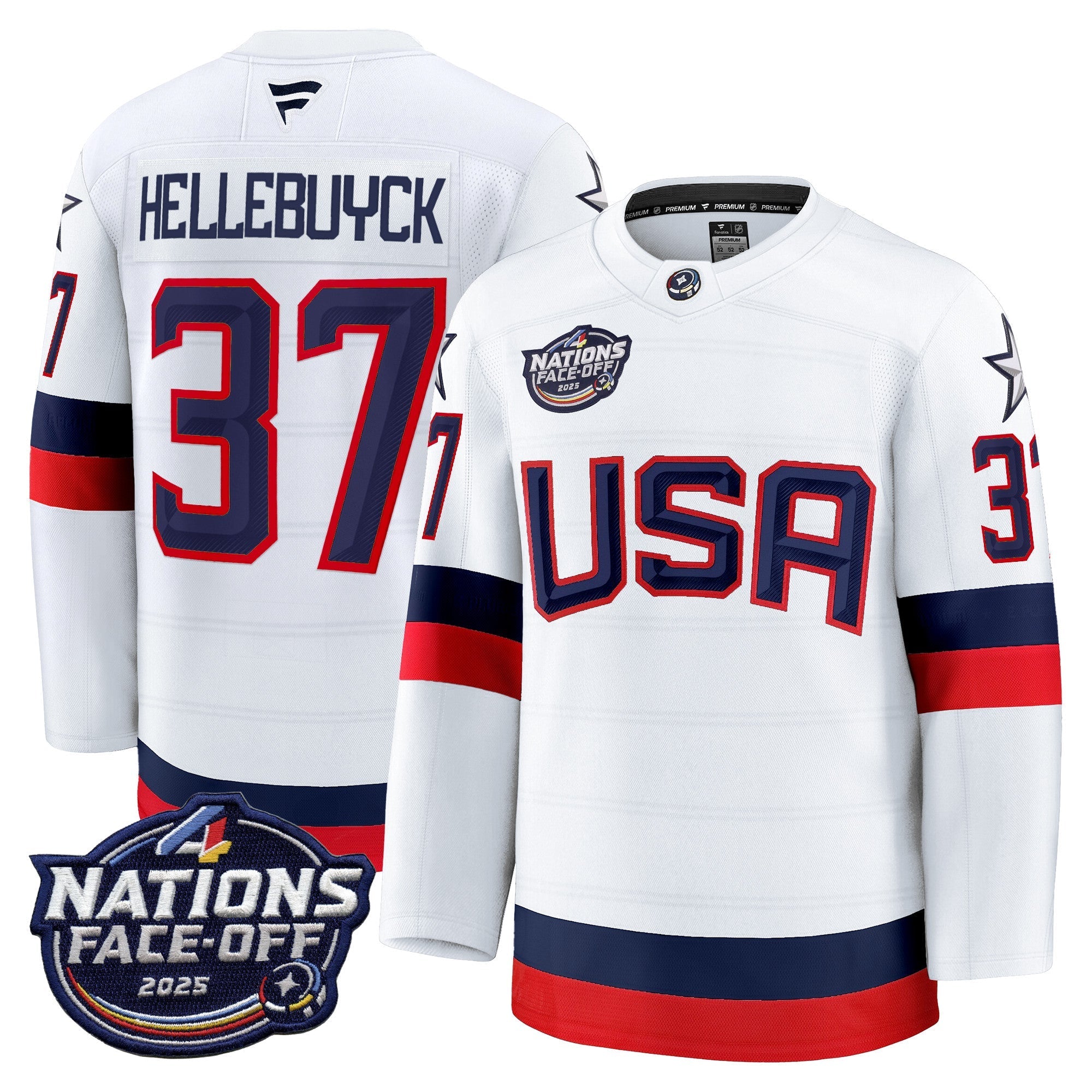 Men USA 4 Nations Face-Off 2025 Premium Player Jersey - All Stitched